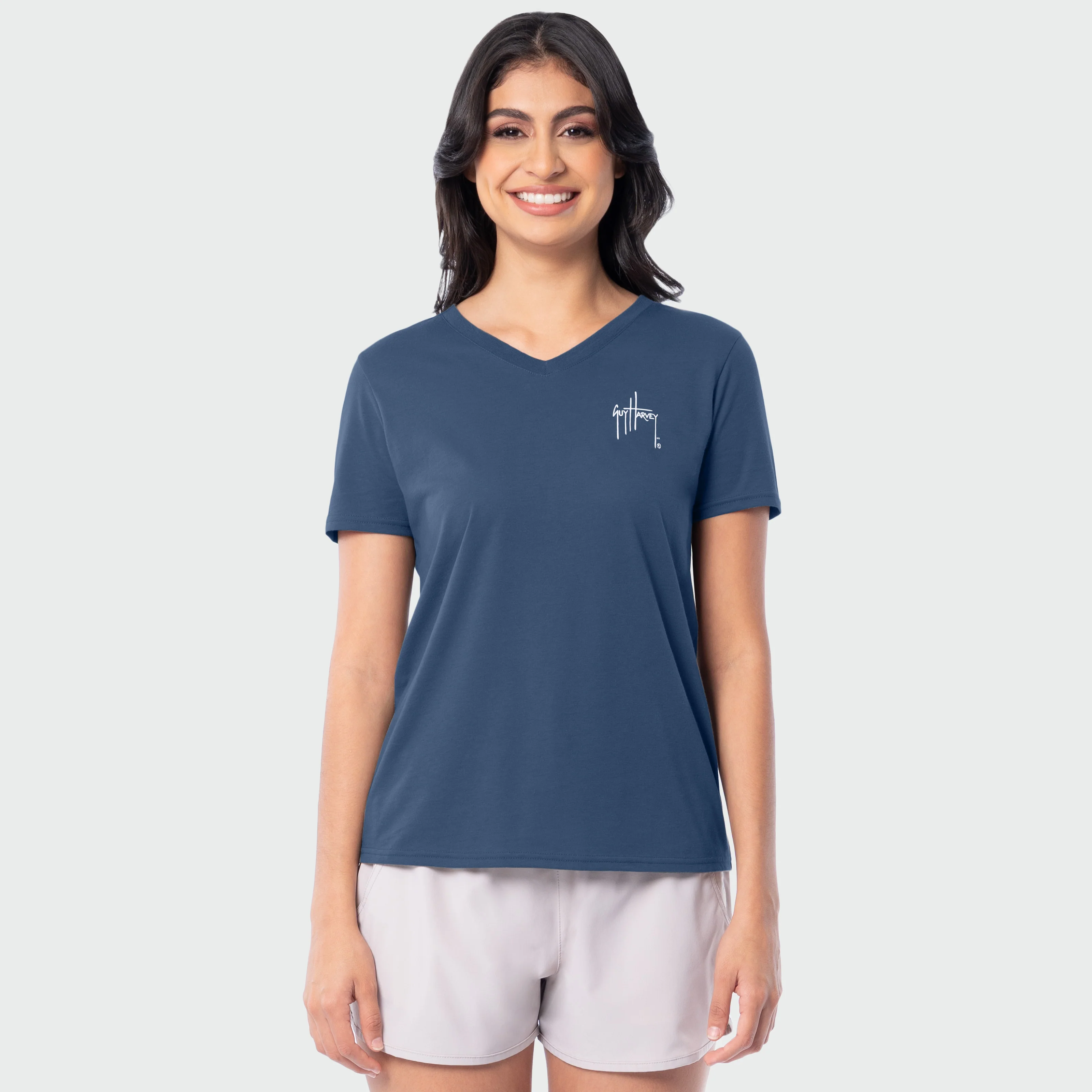 HarborLite V-Neck Tee - Floral Bills - Image 2