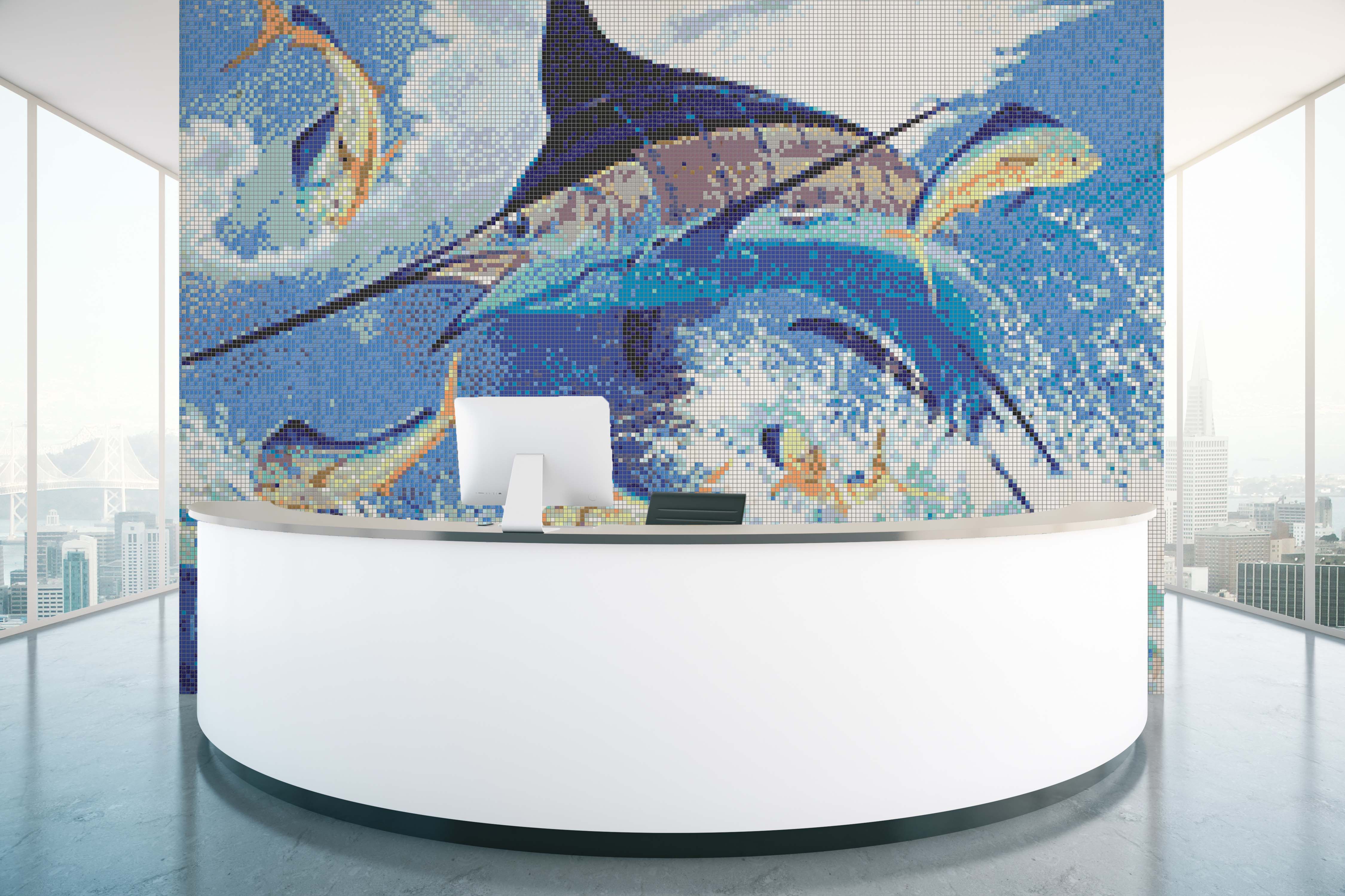 Blue Commocean Mosaic Mural - Large - Image 3