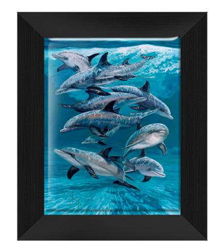 "Bottlenose Dolphins" Tile Art - Image 2