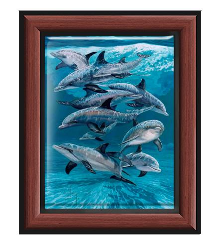 "Bottlenose Dolphins" Tile Art - Image 3