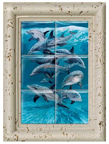 "Bottlenose Dolphins" Tile Art - Image 4