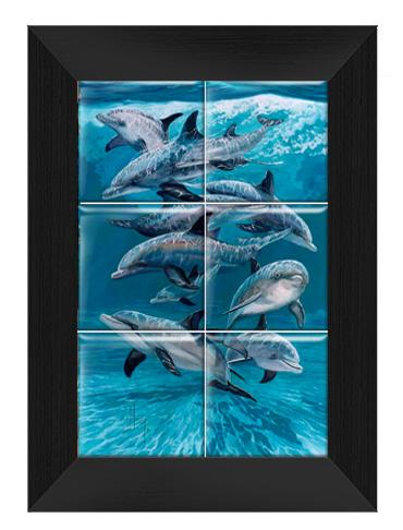 "Bottlenose Dolphins" Tile Art - Image 5