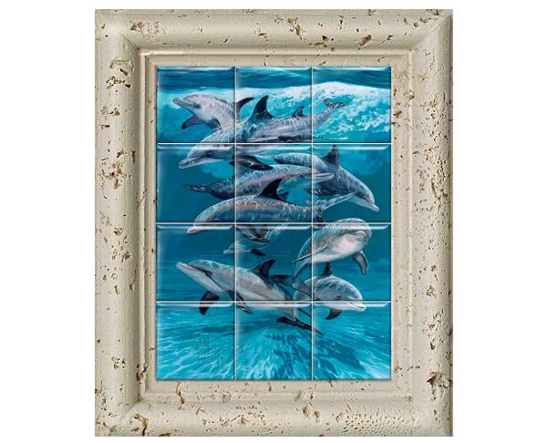 "Bottlenose Dolphins" Tile Art - Image 7
