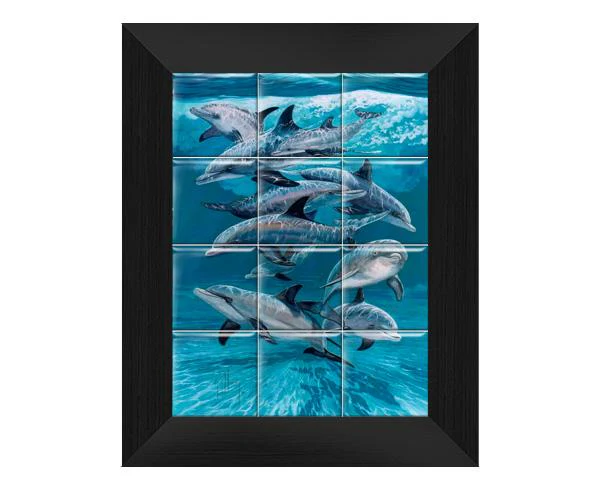 "Bottlenose Dolphins" Tile Art - Image 8