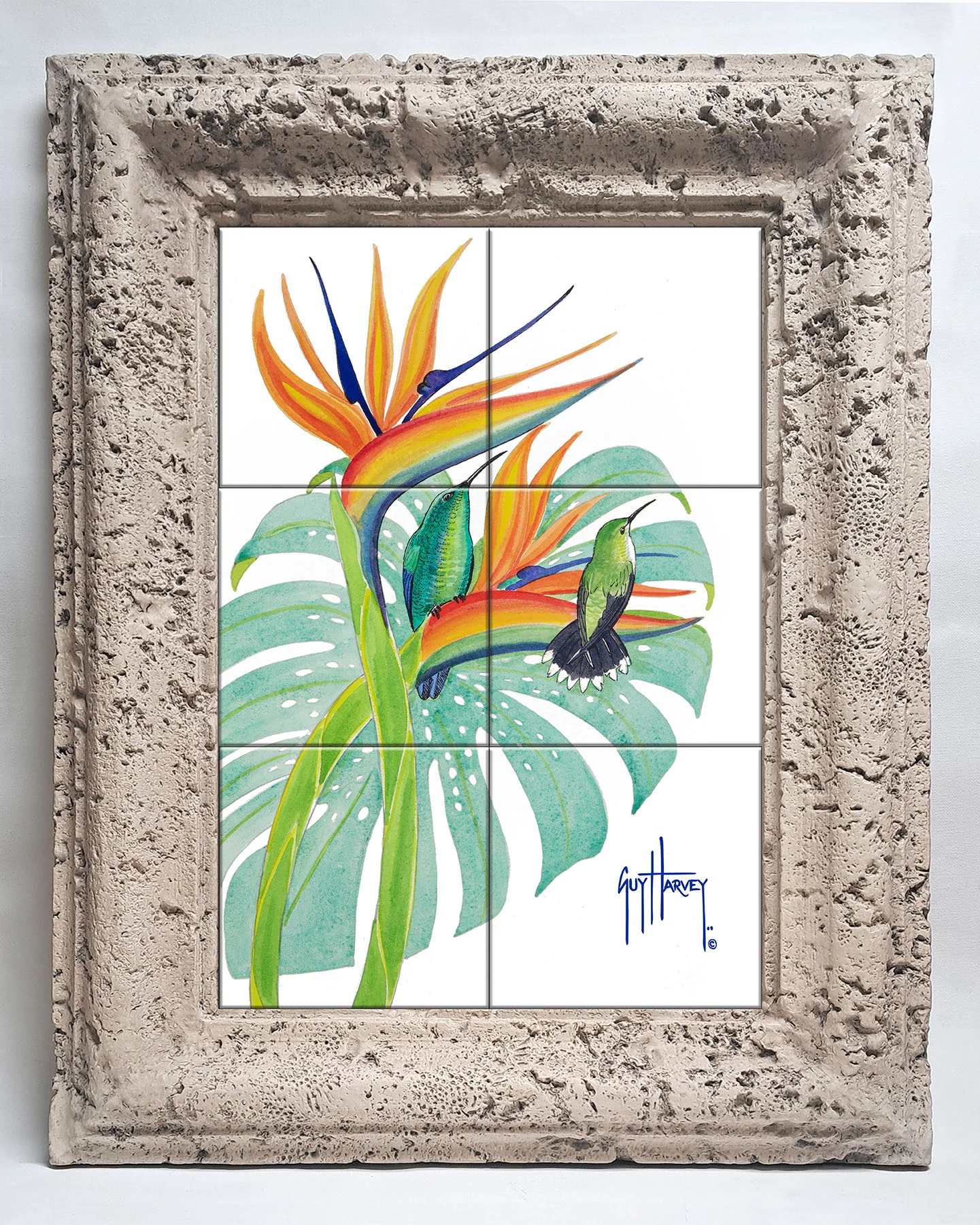 "Green Mango Hummingbird" Tile Art - Image 4