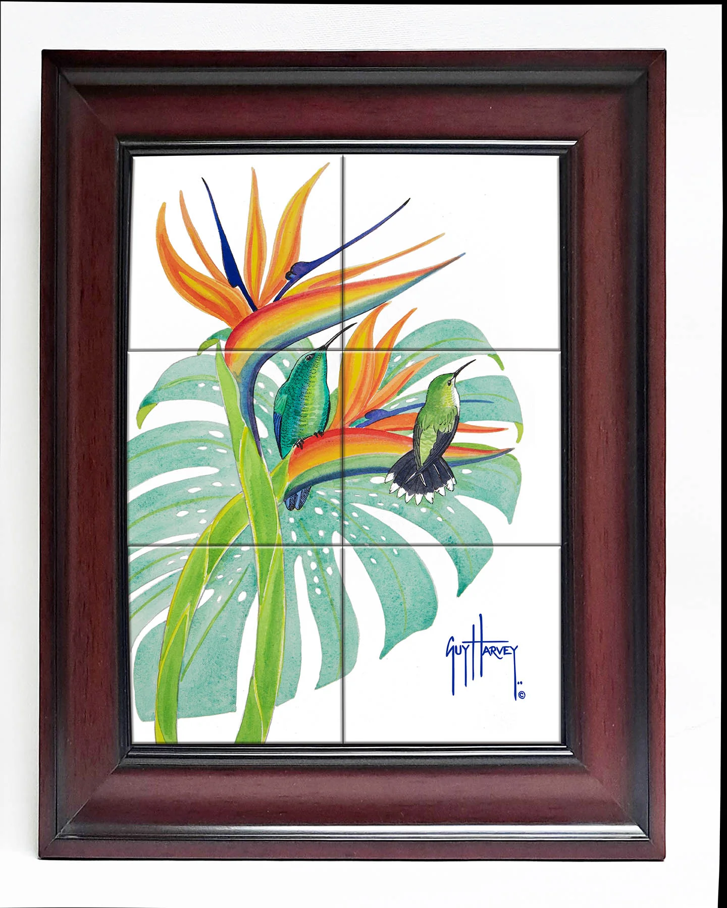 "Green Mango Hummingbird" Tile Art - Image 6
