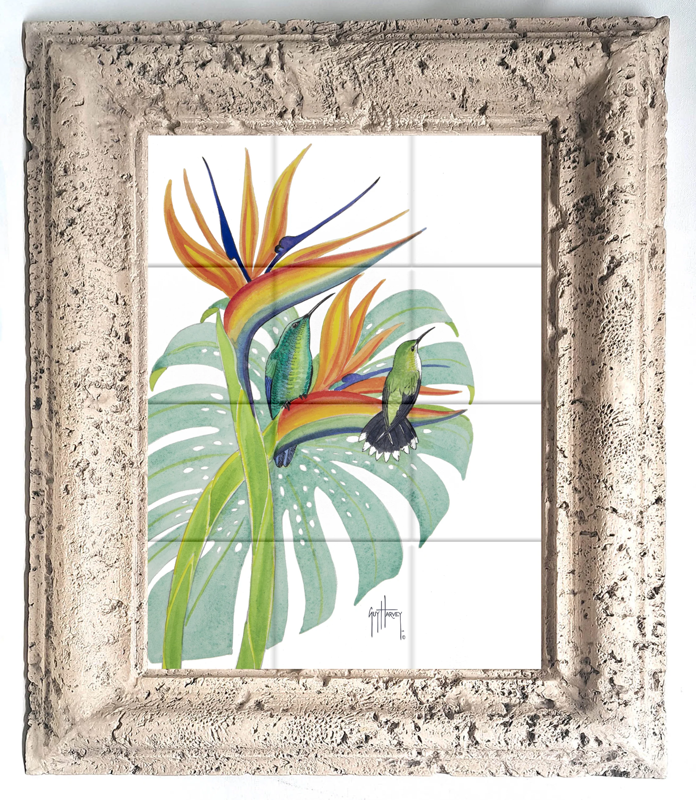 "Green Mango Hummingbird" Tile Art - Image 7