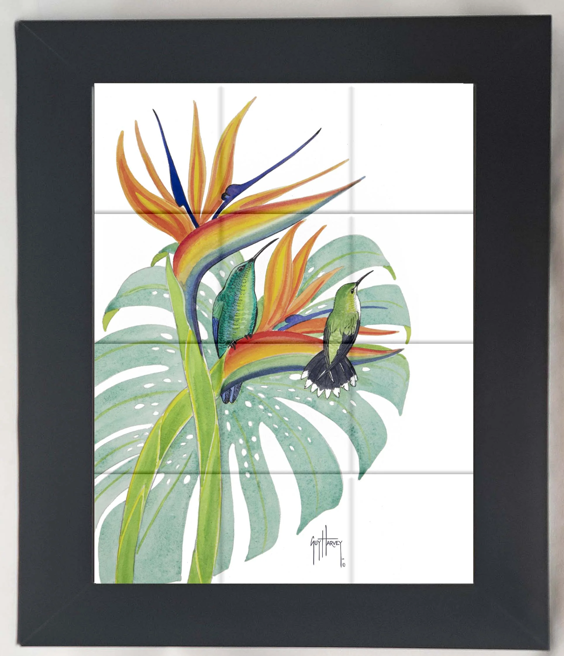 "Green Mango Hummingbird" Tile Art - Image 8
