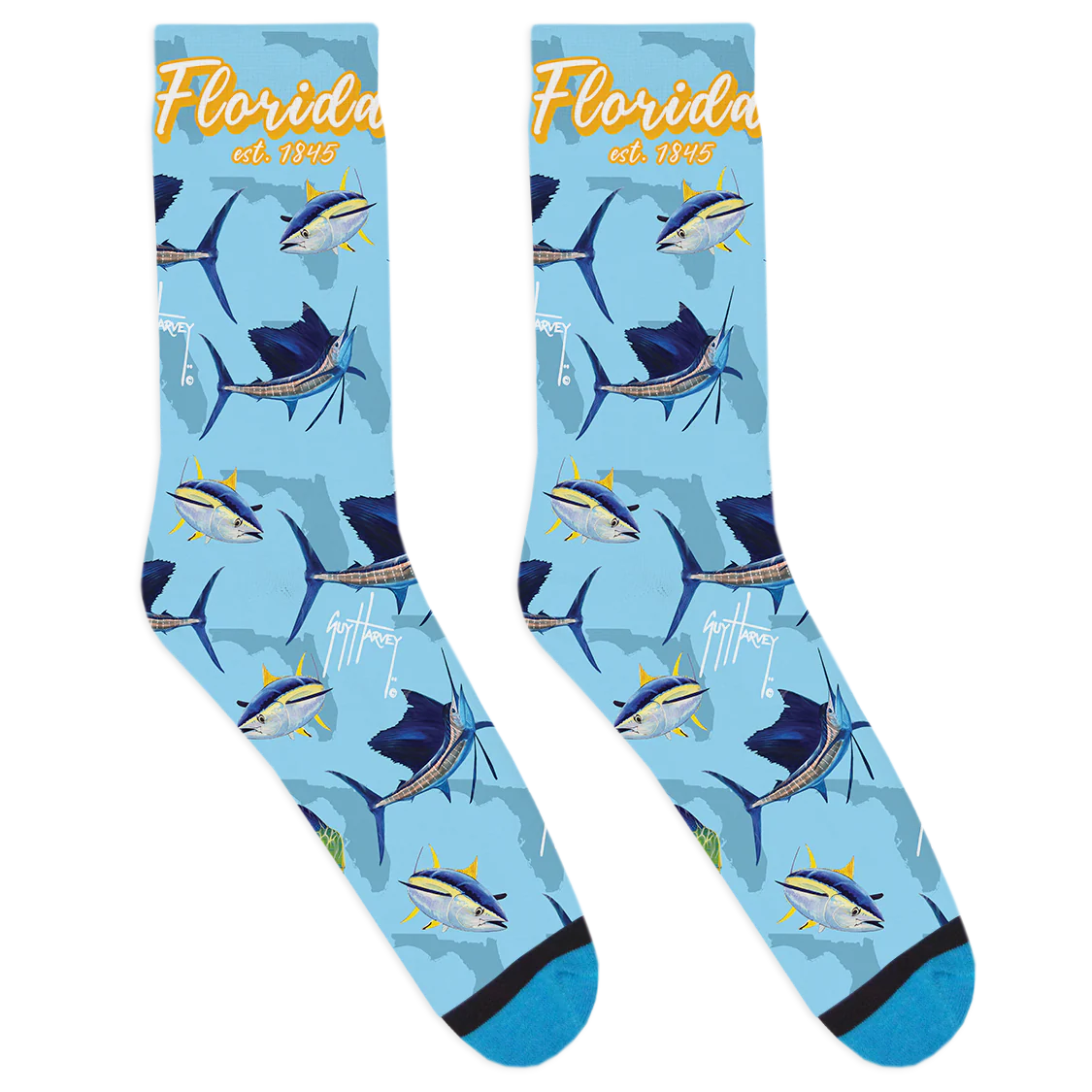 Guy Harvey Florida Collage Socks