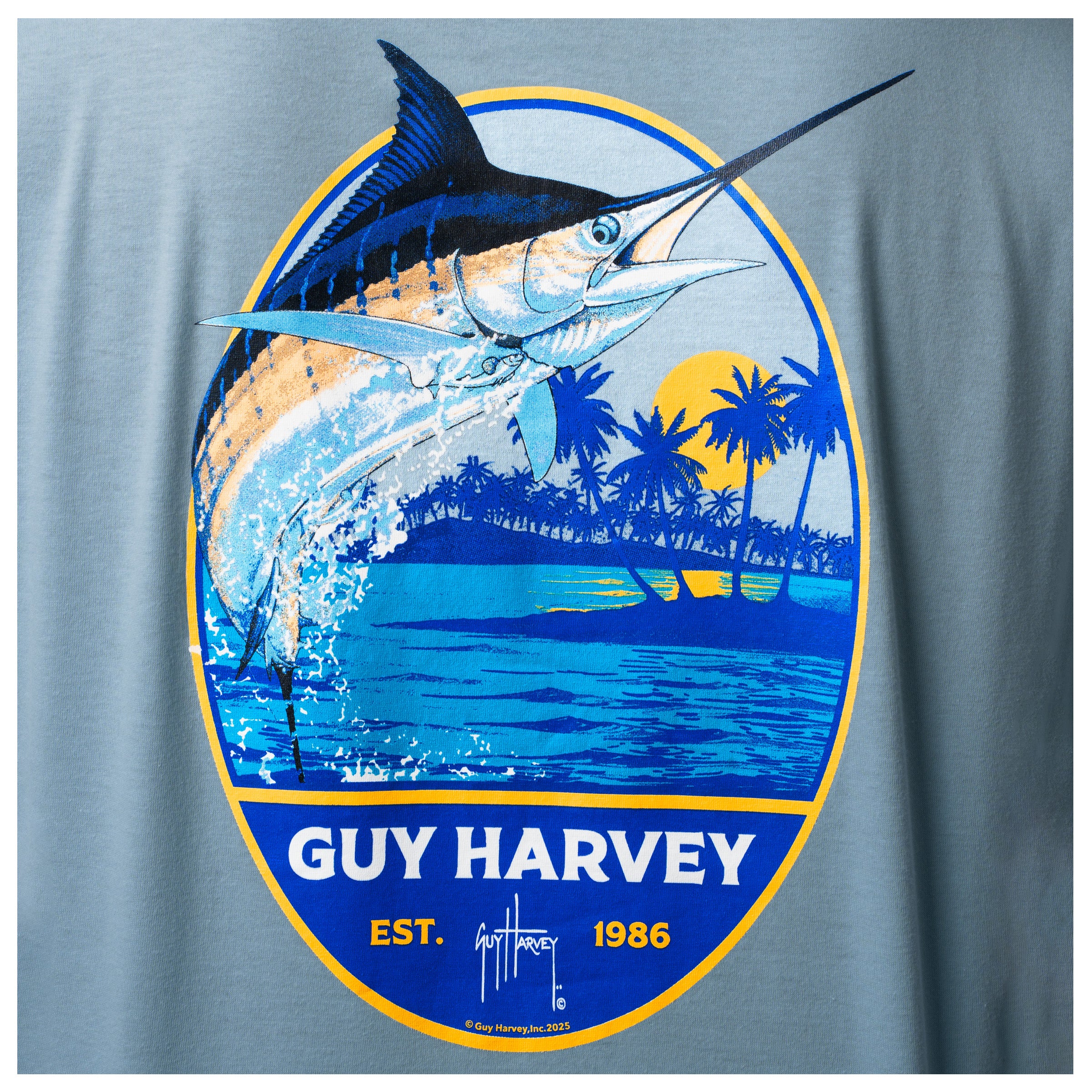 Lightweight Long Sleeve Tee - Blue Hawaiian - Image 4