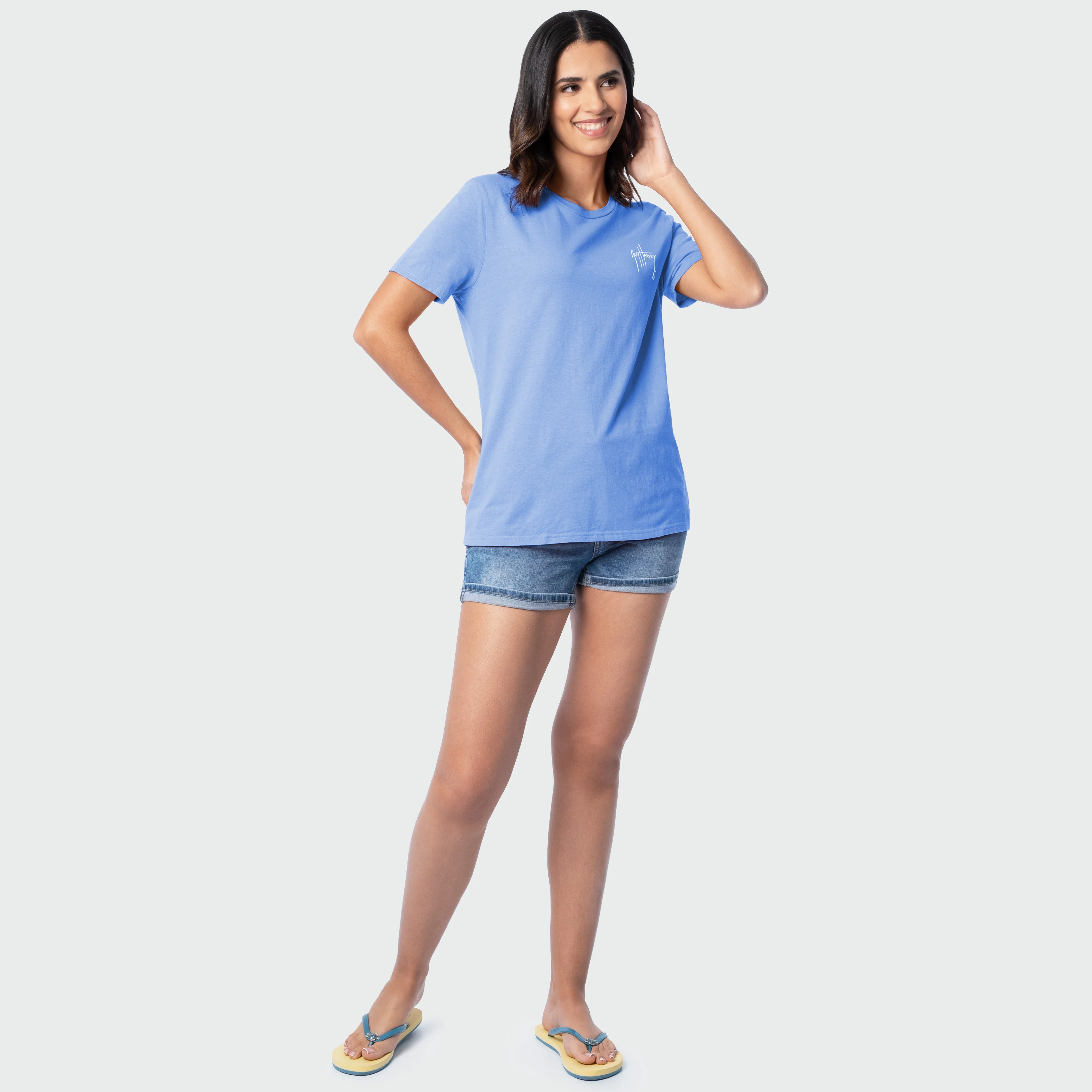 HarborLite Crew Tee - Flower Art - Image 7