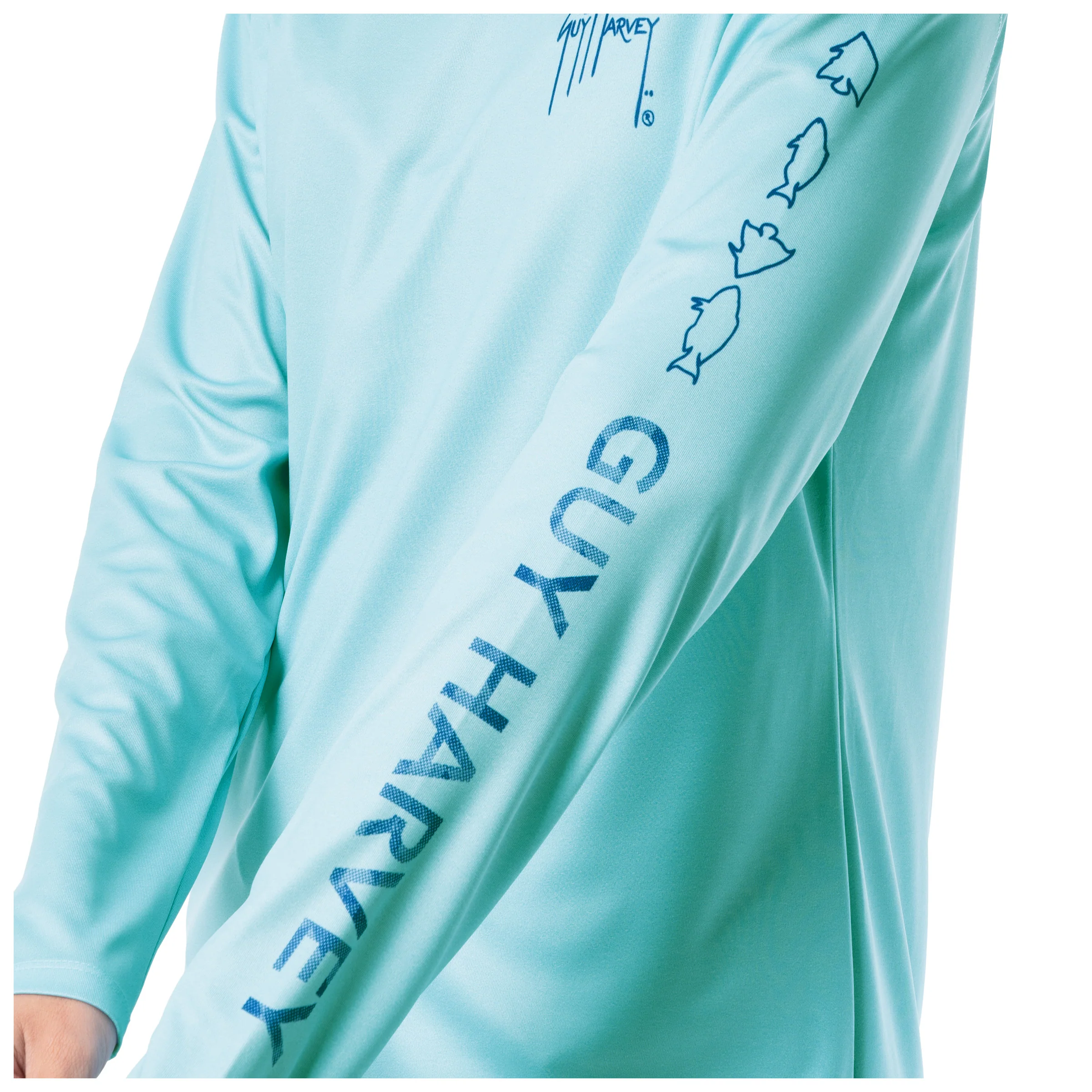 Women's Blue Solid Long Sleeve Sun Protection Shirt - Image 3