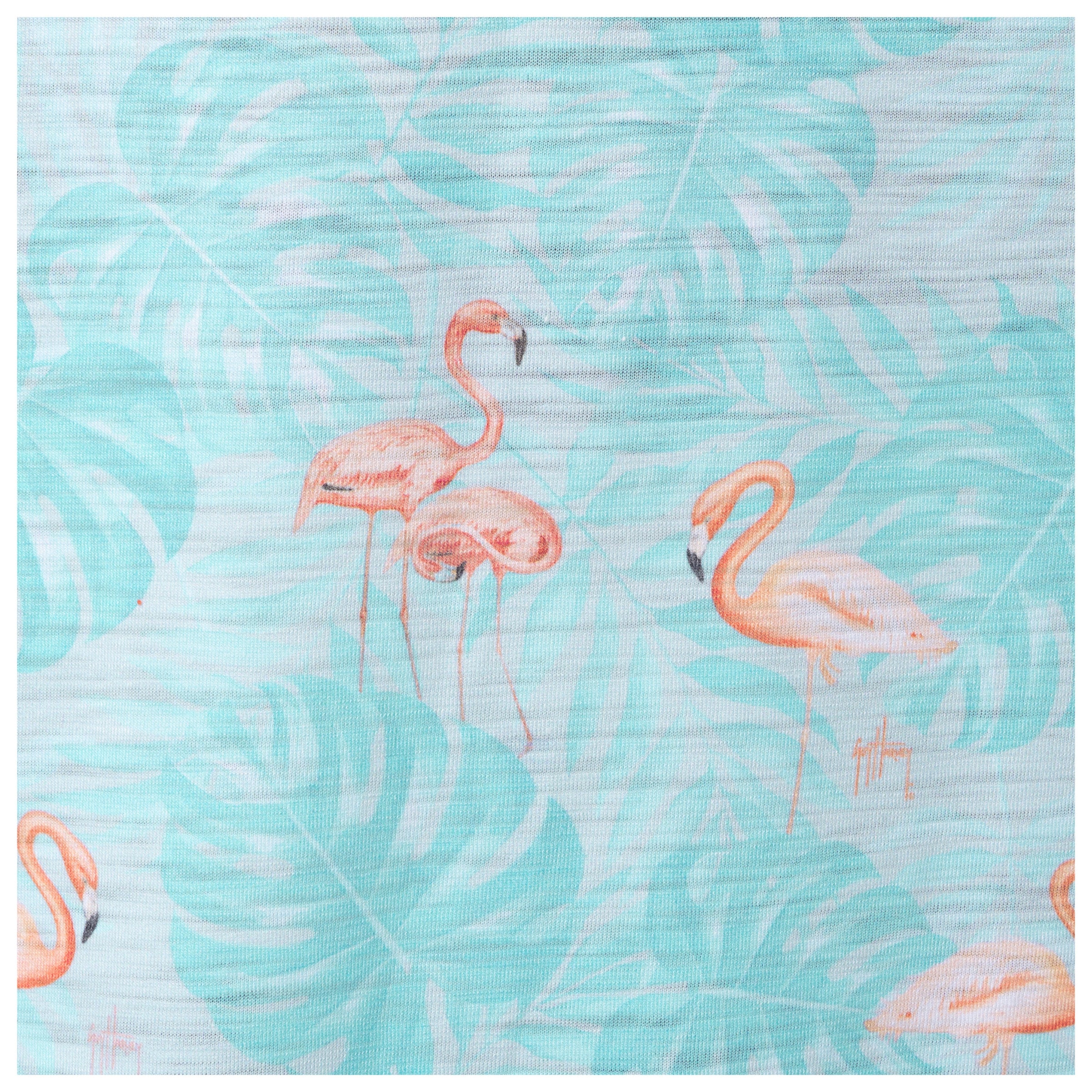 Women's Flamingo Leaves Round Hemp Tank Dress - Image 5