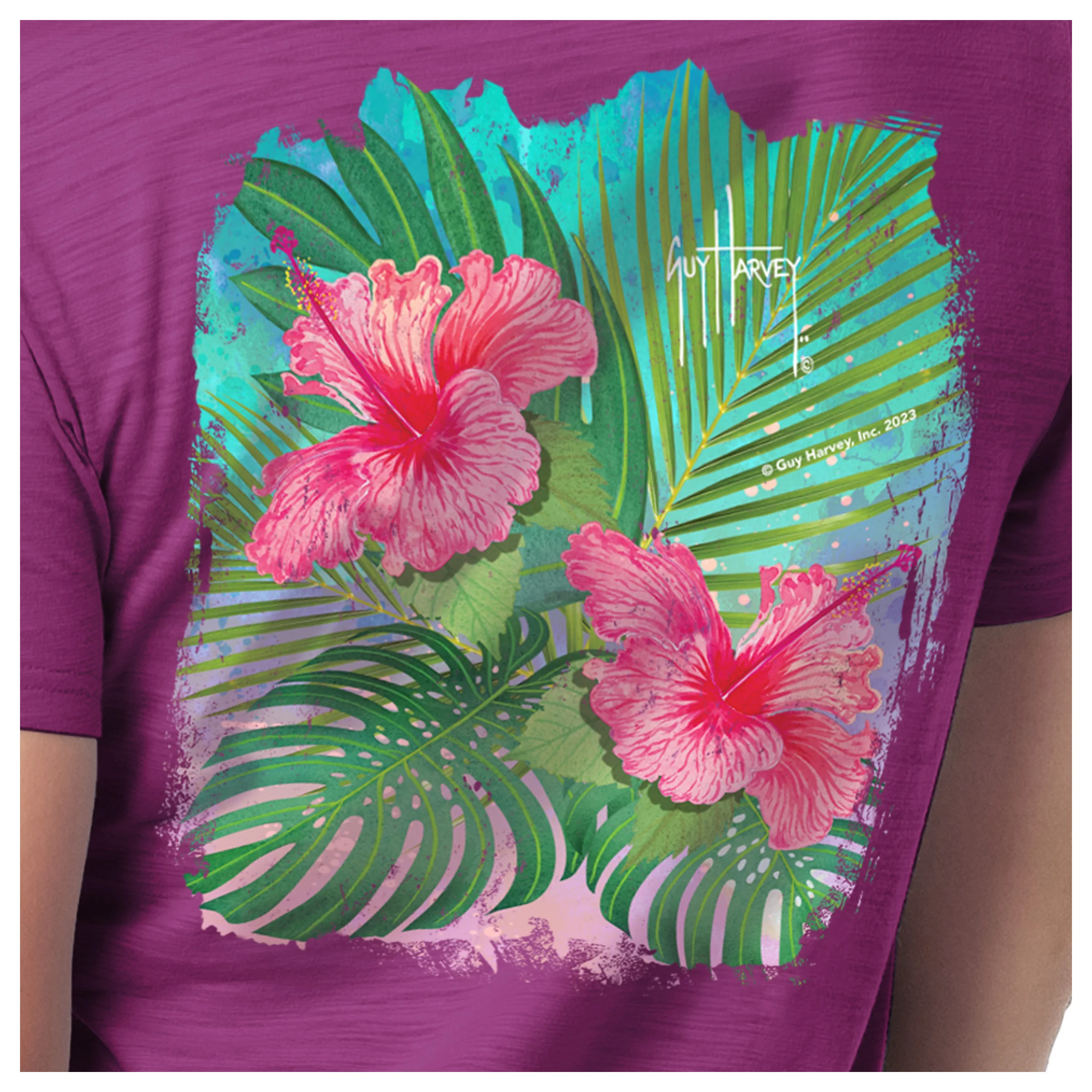 Women's Floral Watercolor Relaxed V-Neck Top - Image 3