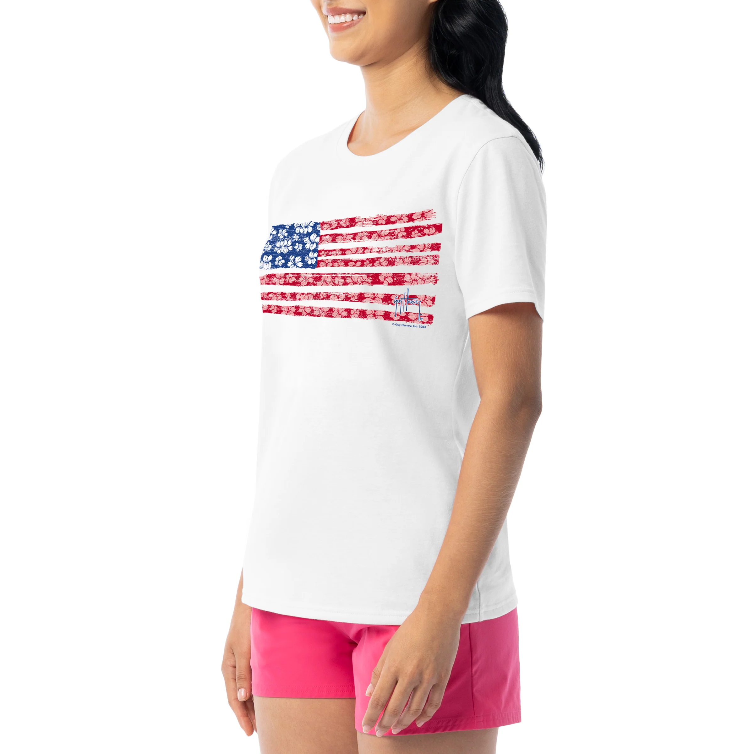 Women's Flower Floral Short Sleeve Crew Neck T-Shirt - Image 5