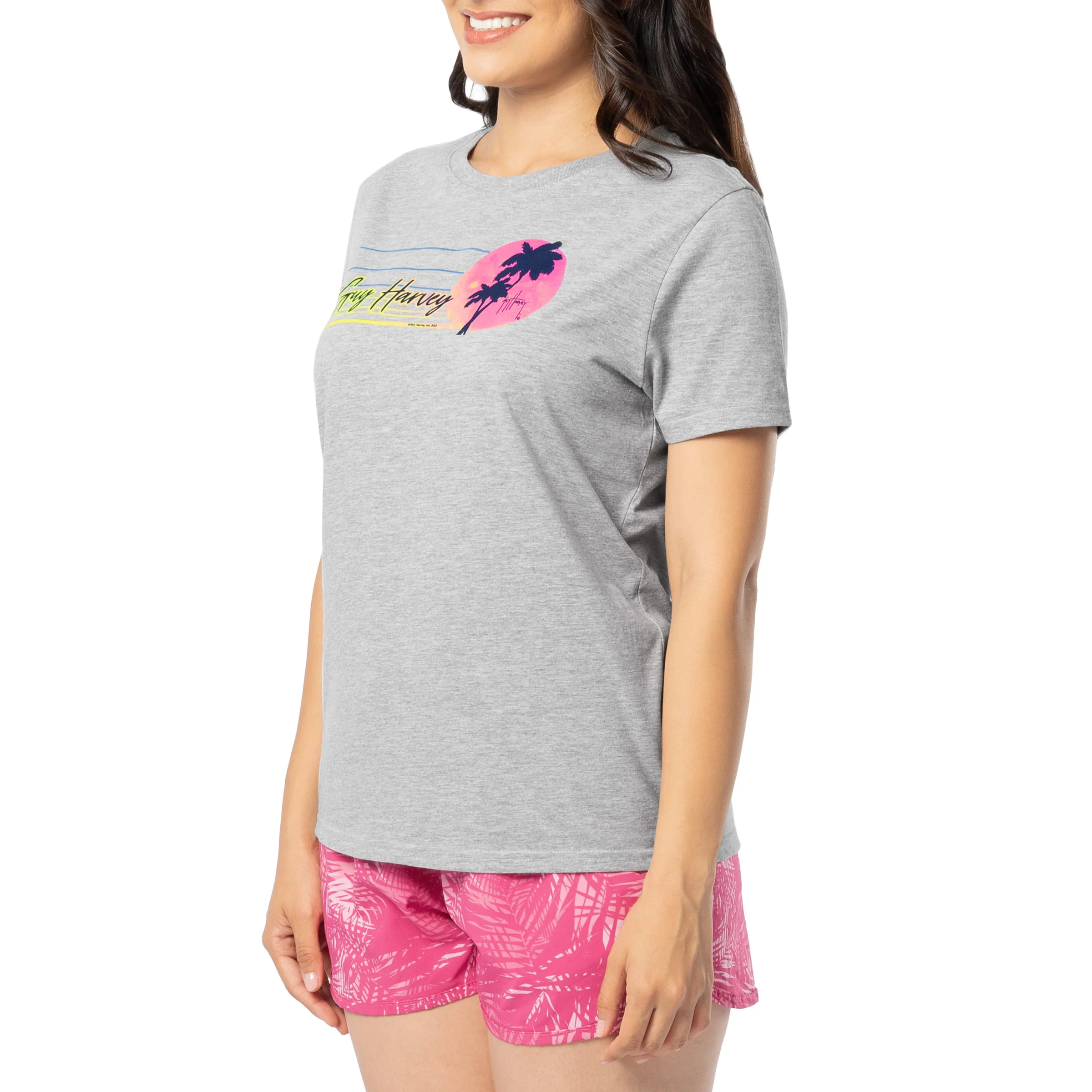 Women's Grey Horizon Short Sleeve Crew Neck T-Shirt - Image 5
