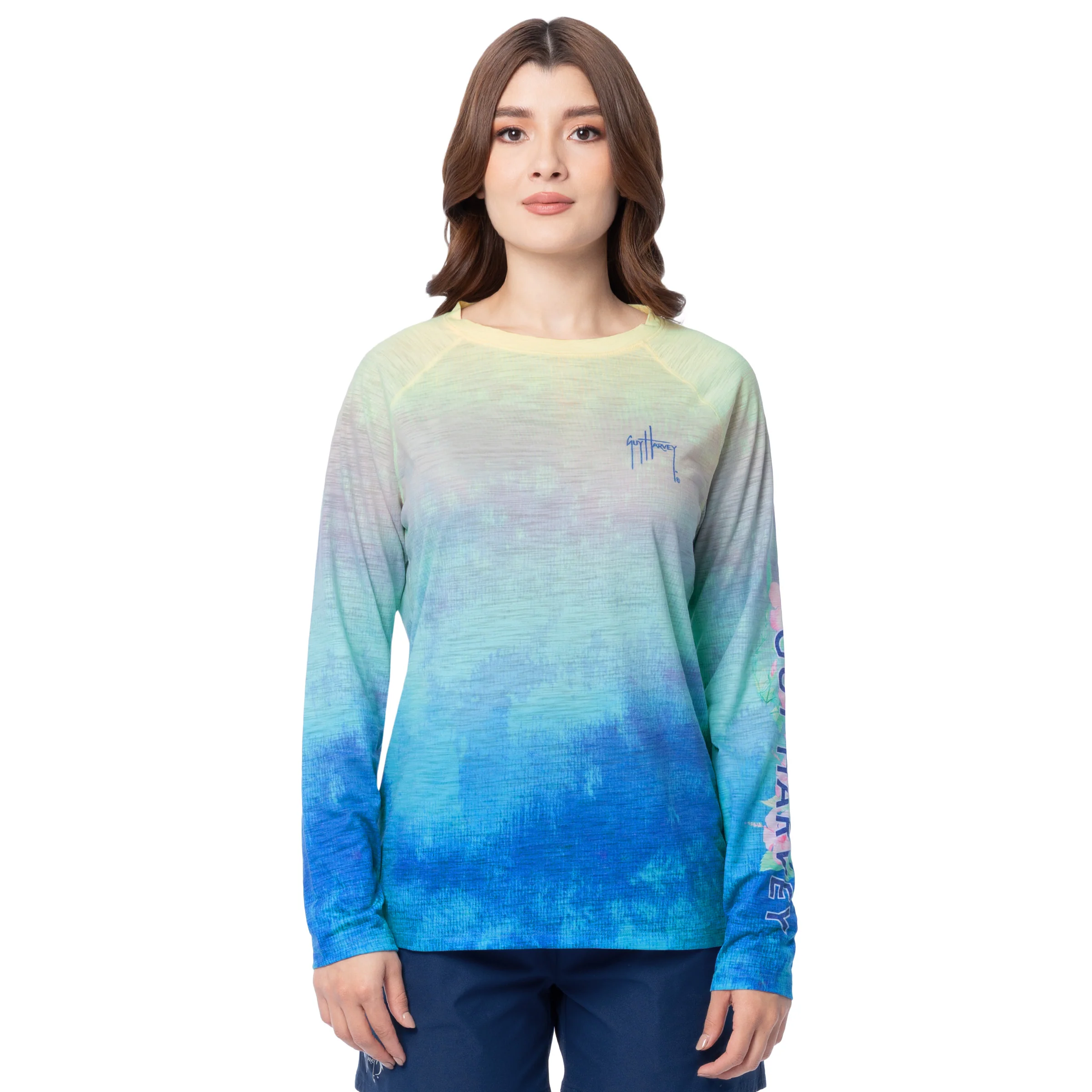 Long Sleeve Slub Tee - Hibiscus Sunrise