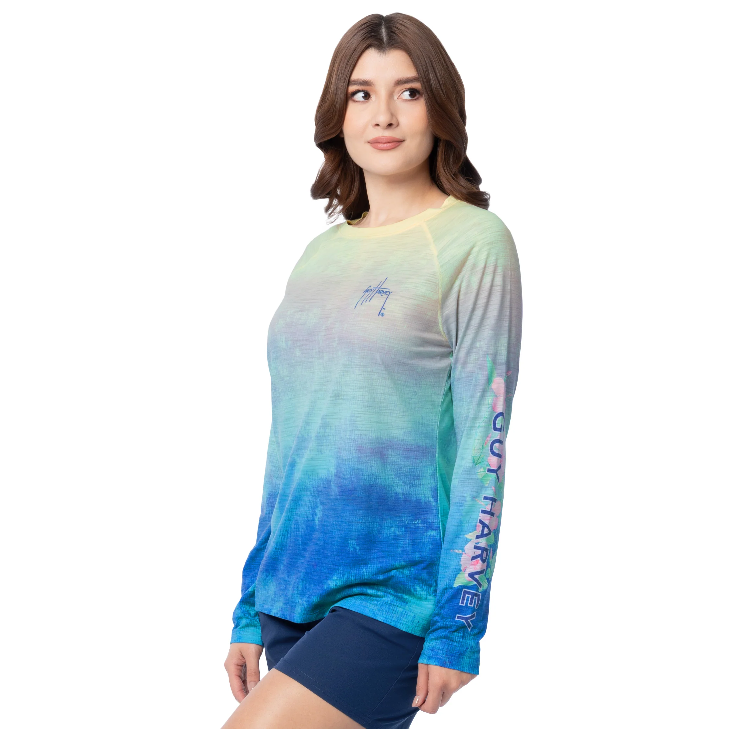 Long Sleeve Slub Tee - Hibiscus Sunrise - Image 3