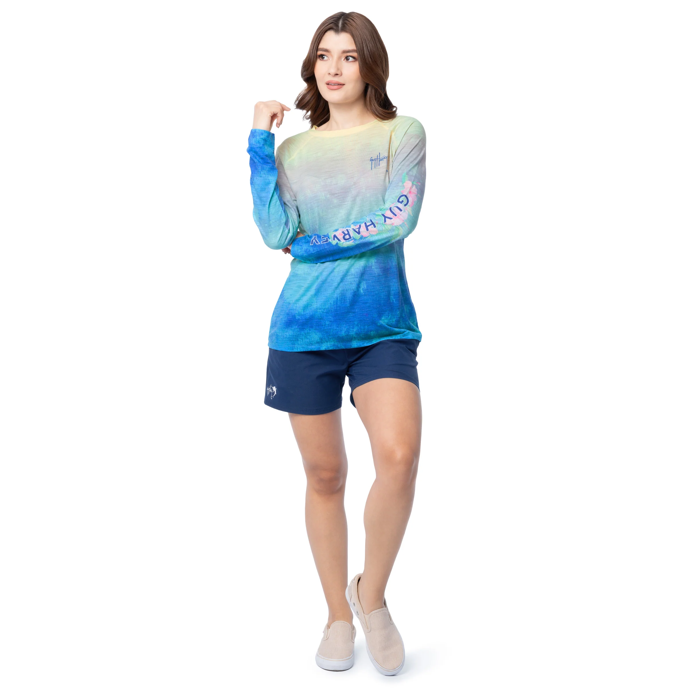 Long Sleeve Slub Tee - Hibiscus Sunrise - Image 8