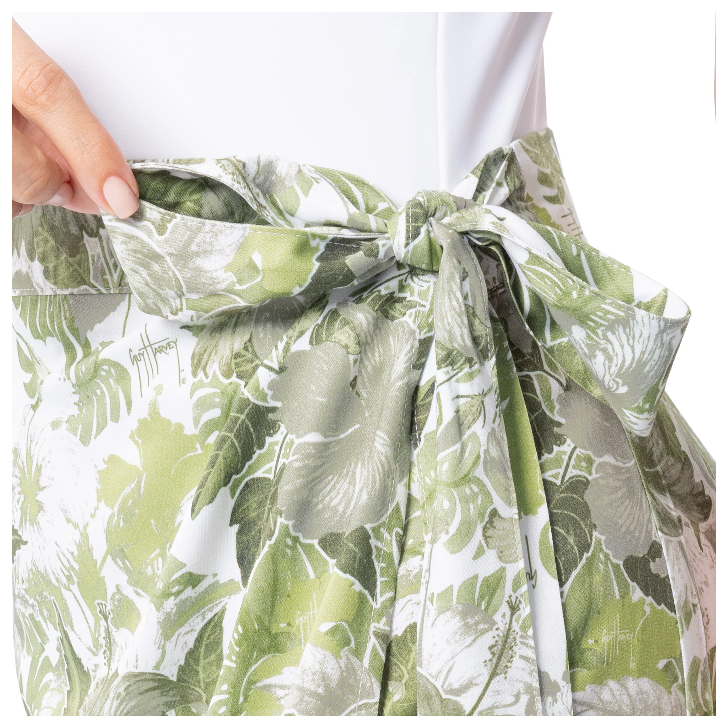 Women's Hibiscus Tonal Wrap Skirt - Image 6