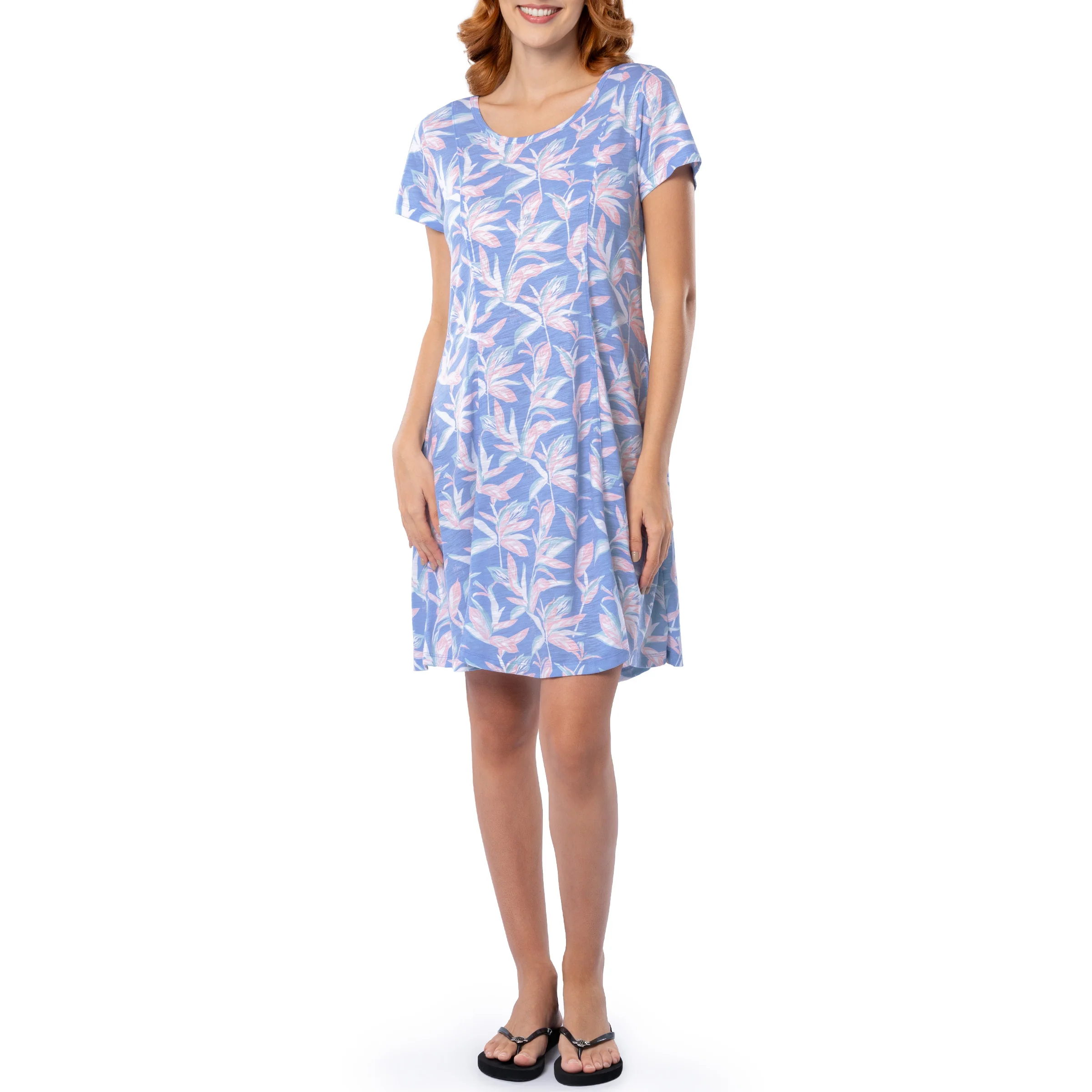 Women's Indigo Printed Scoop Dress - Image 7