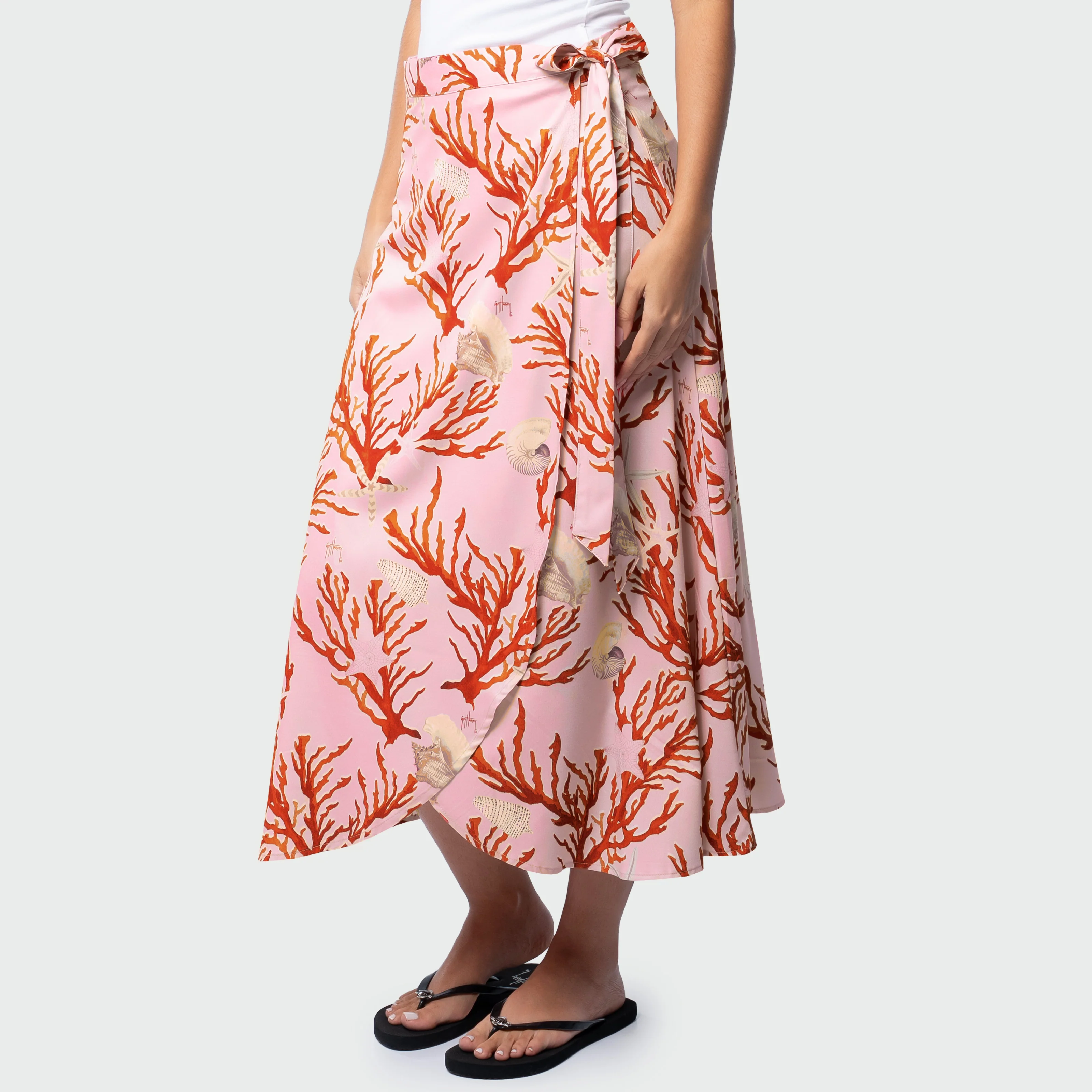Island Ease Wrap Skirt - Coral Paradise - Image 3