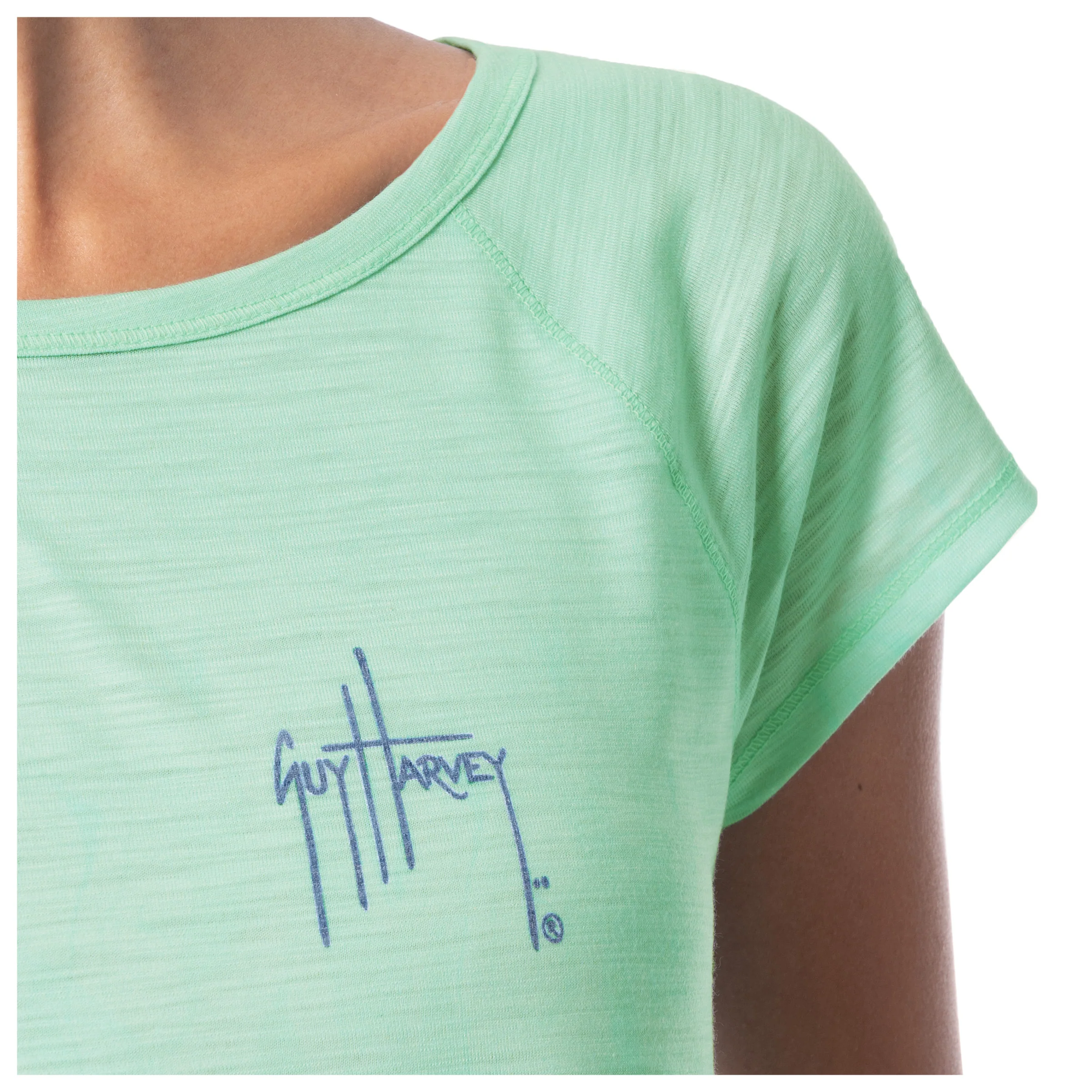 Women's Marble Turtles Short Sleeve Poly/Rayon Slub Top - Image 6