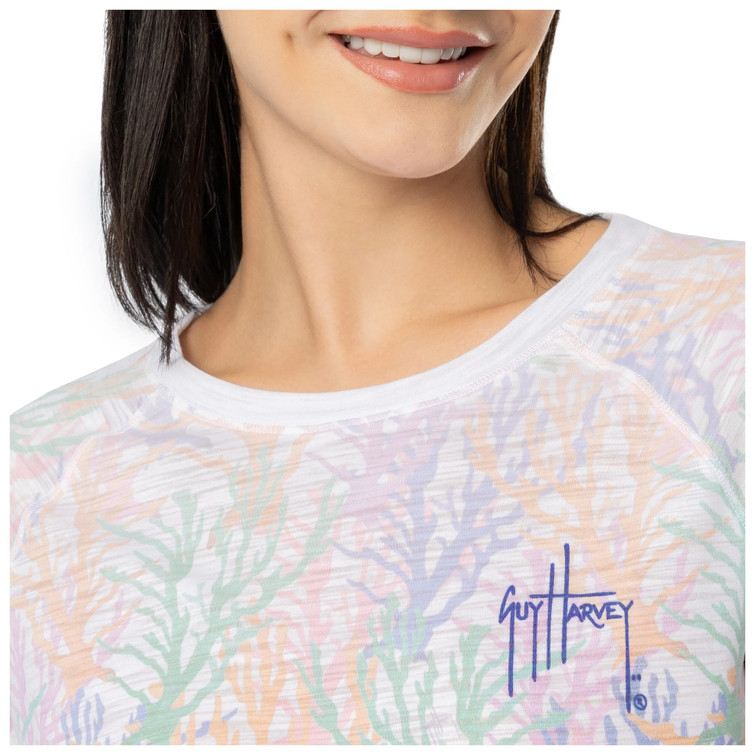 Women's Coral Sky Long Sleeve Raglan Slub Shirt - Image 6