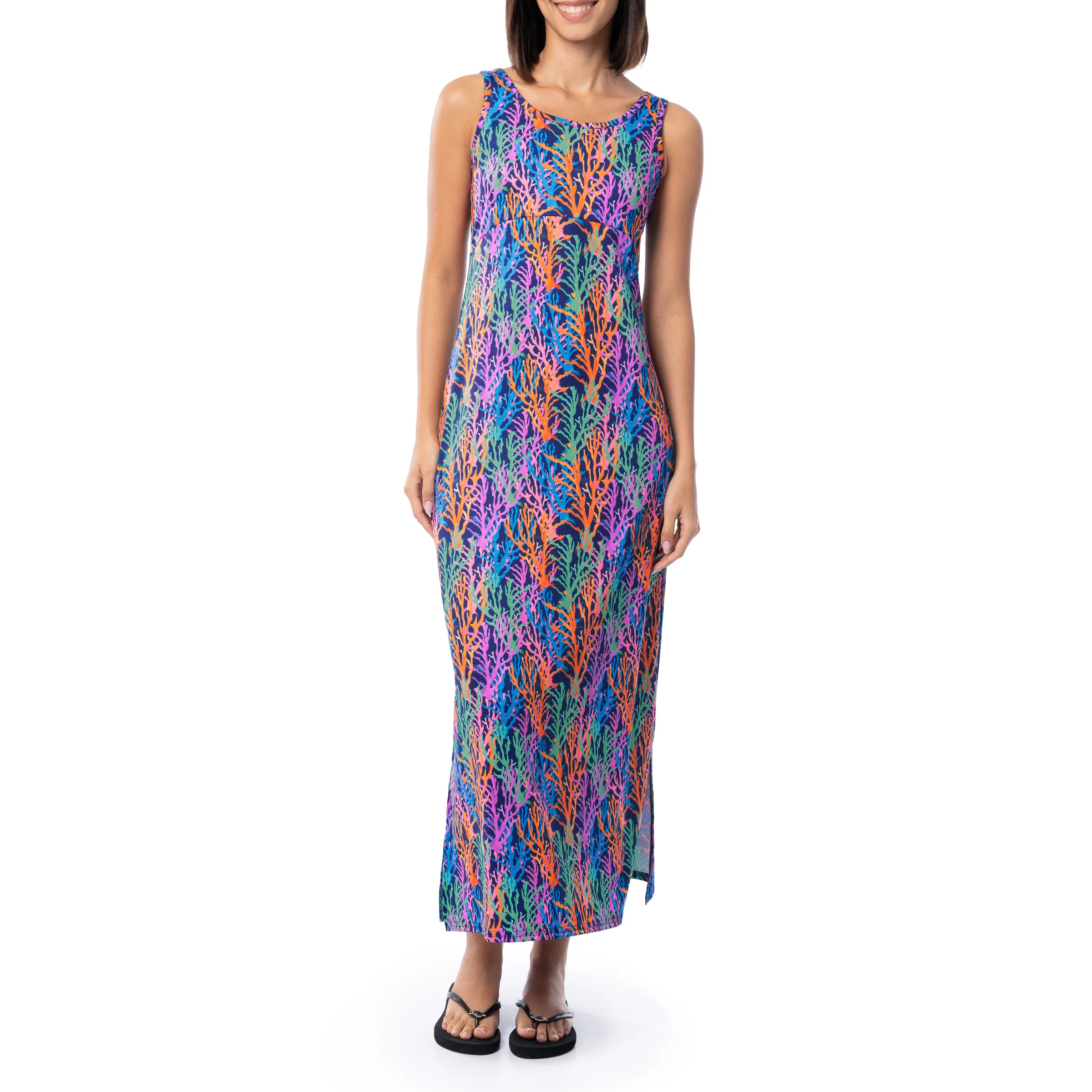Women's Modern Coral Maxi Dress - Image 3