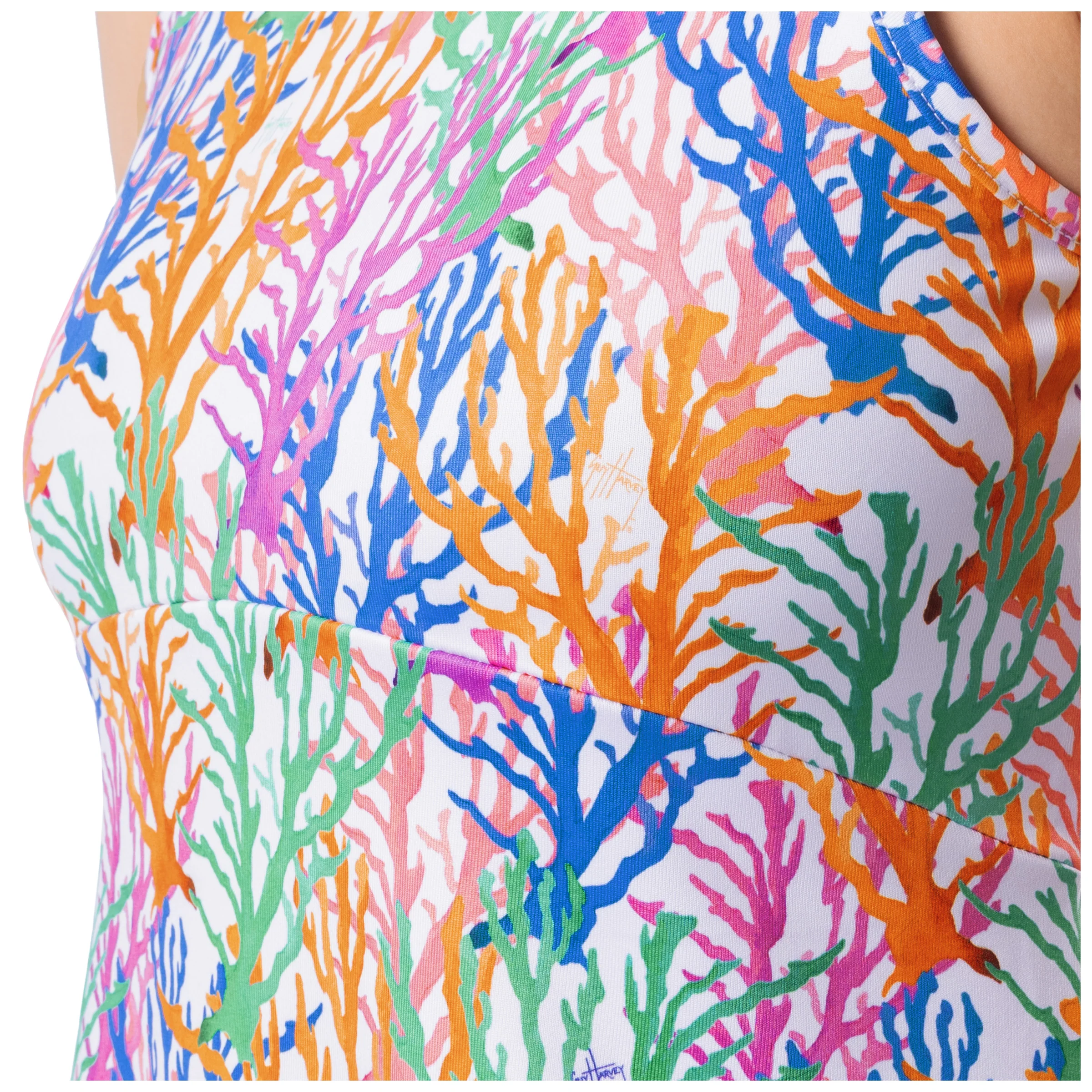 Women's Modern Coral Printed A-Line Dress - Image 5