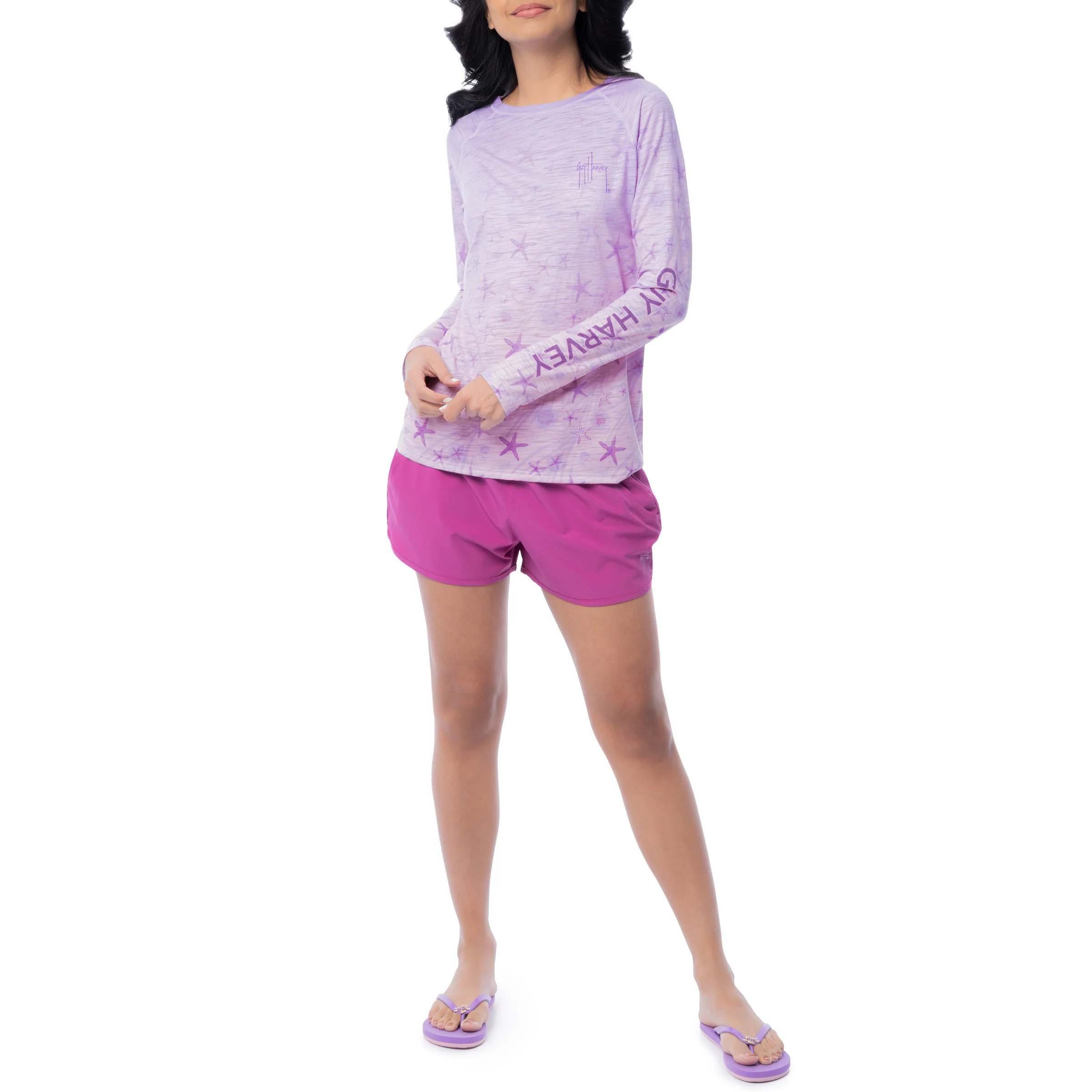 Women's Ocean Current Long Sleeve Raglan Slub Shirt - Image 8