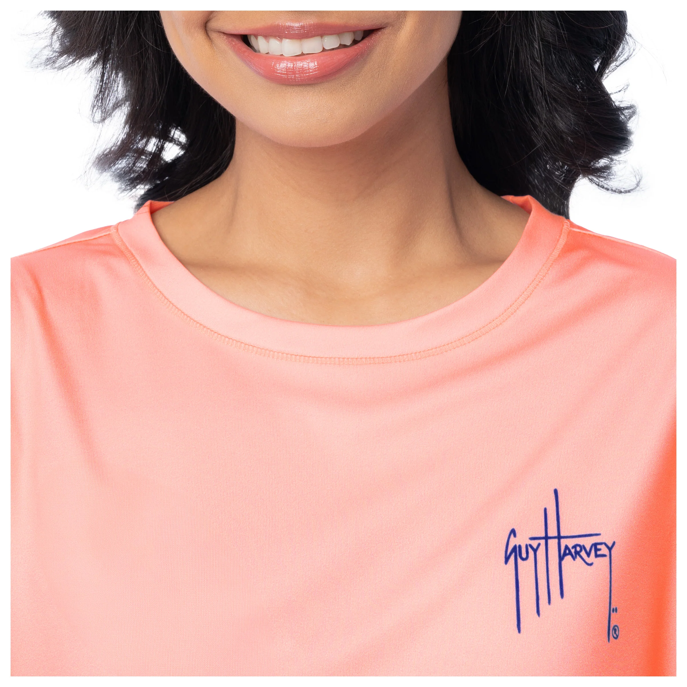 Women's Peach Solid Long Sleeve Sun Protection Shirt - Image 5