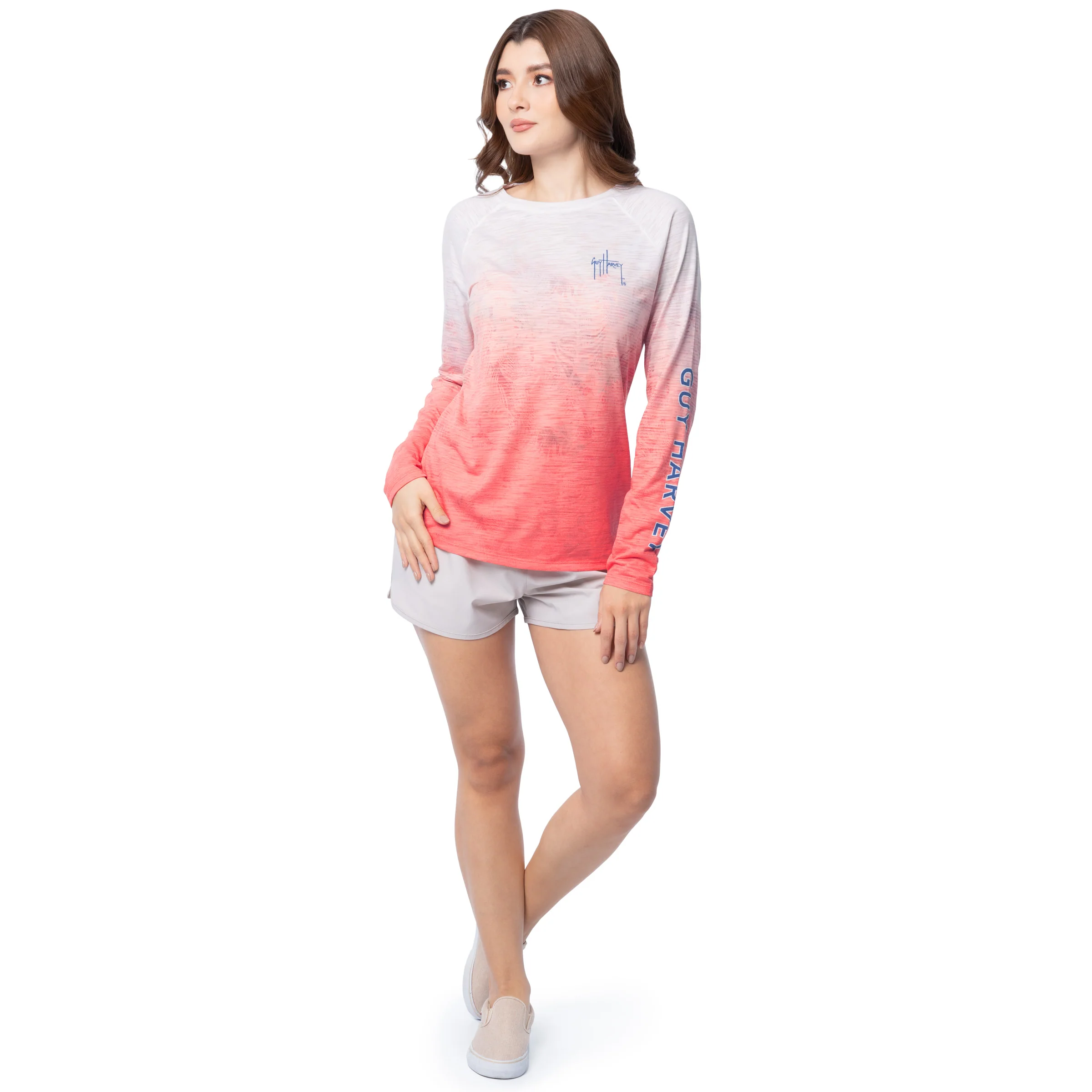 Women's Rose Fade Long Sleeve Raglan Slub Shirt - Image 8