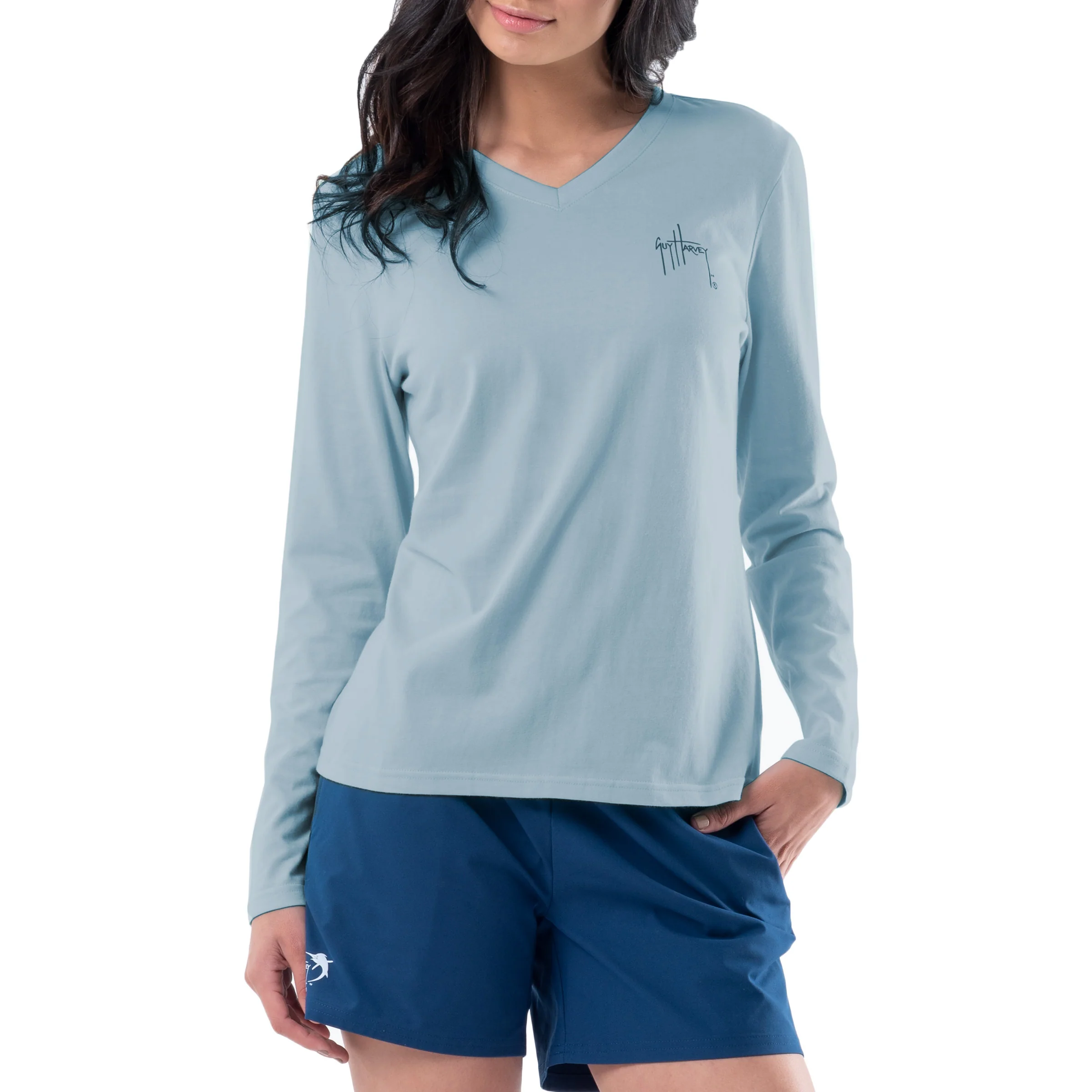 Women's Tropical Long Sleeve V Neck T-Shirt - Image 2