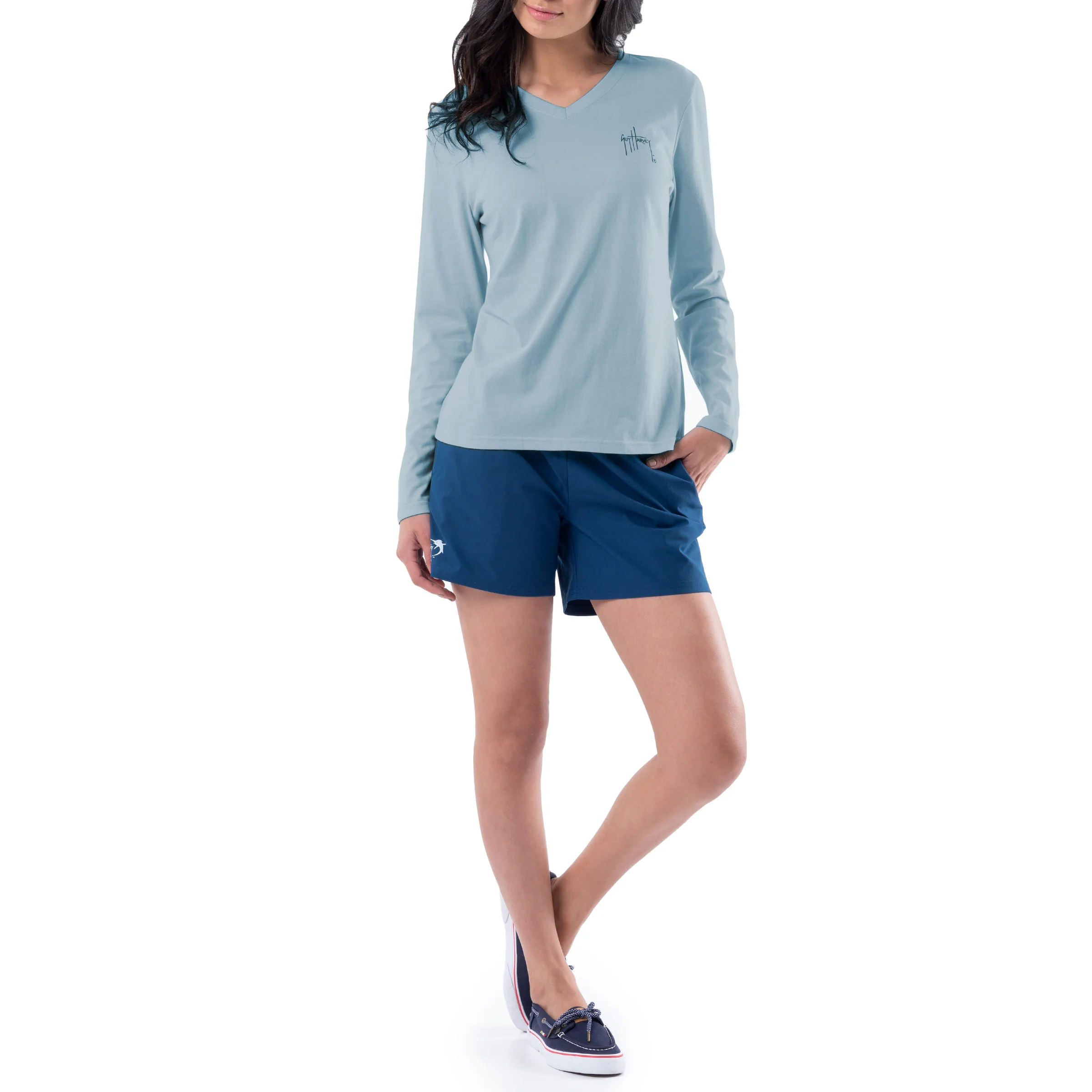 Women's Tropical Long Sleeve V Neck T-Shirt - Image 5