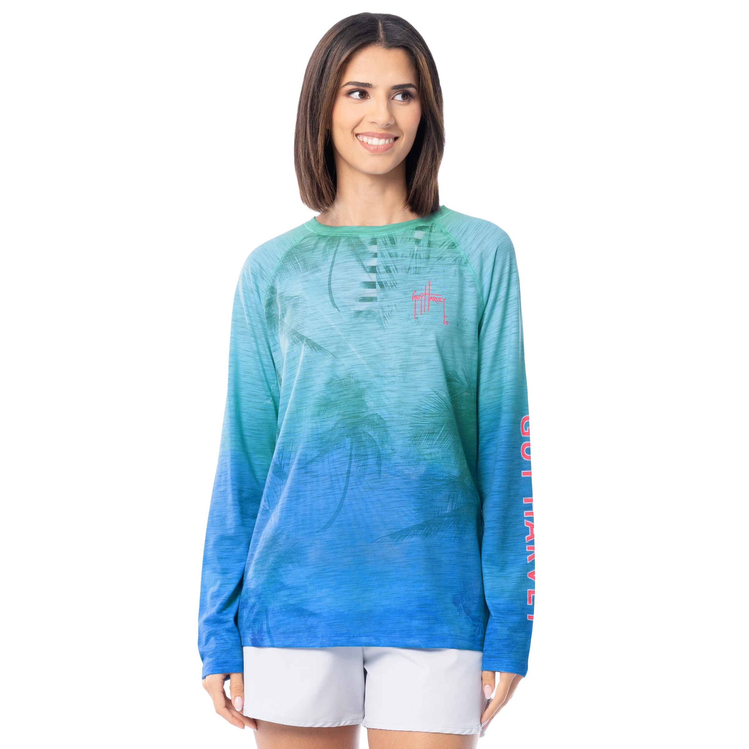 Long Sleeve Slub Tee - Tropical Palms