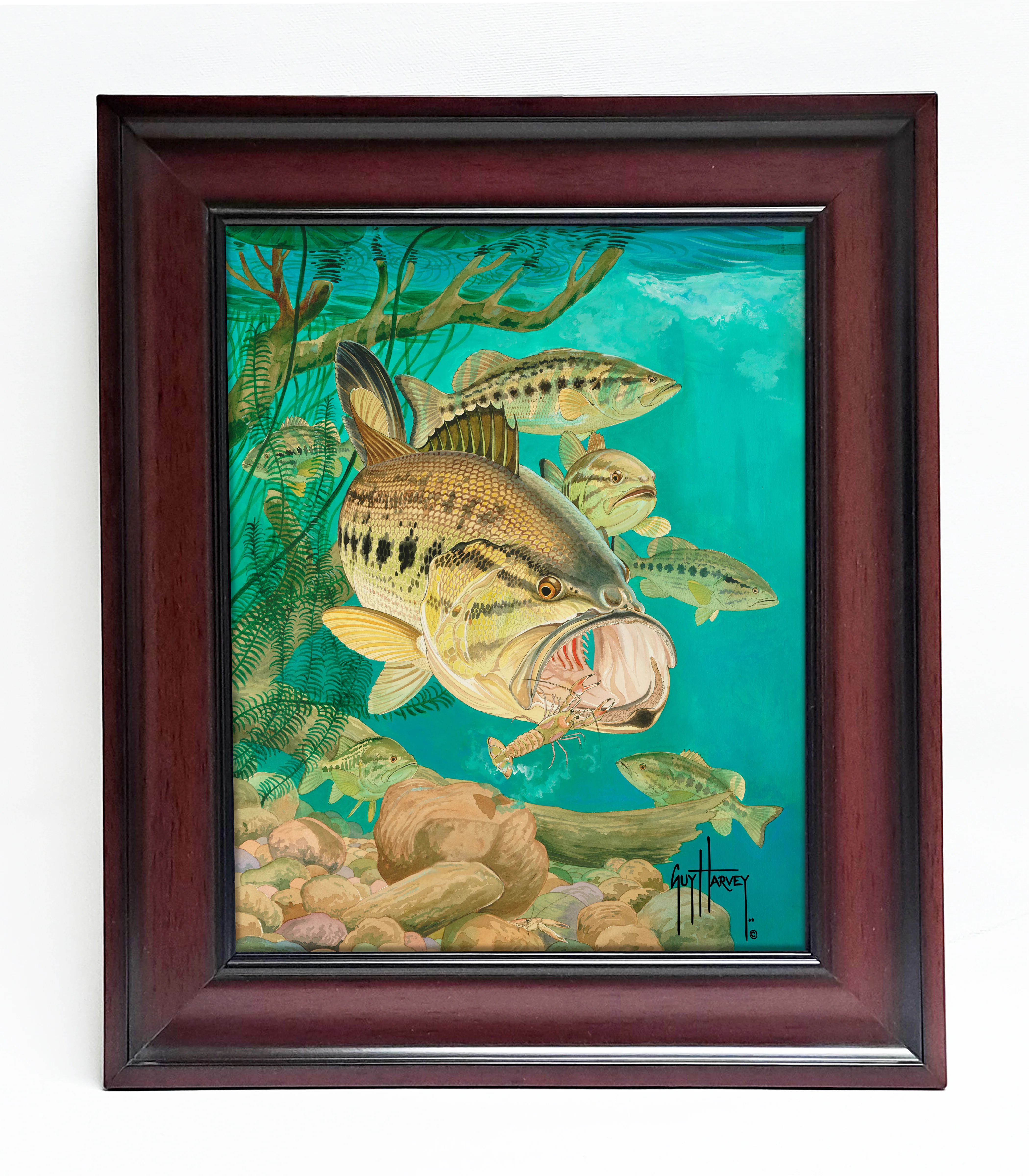 "Largemouth Bass with Crayfish" Tile Art - Image 3