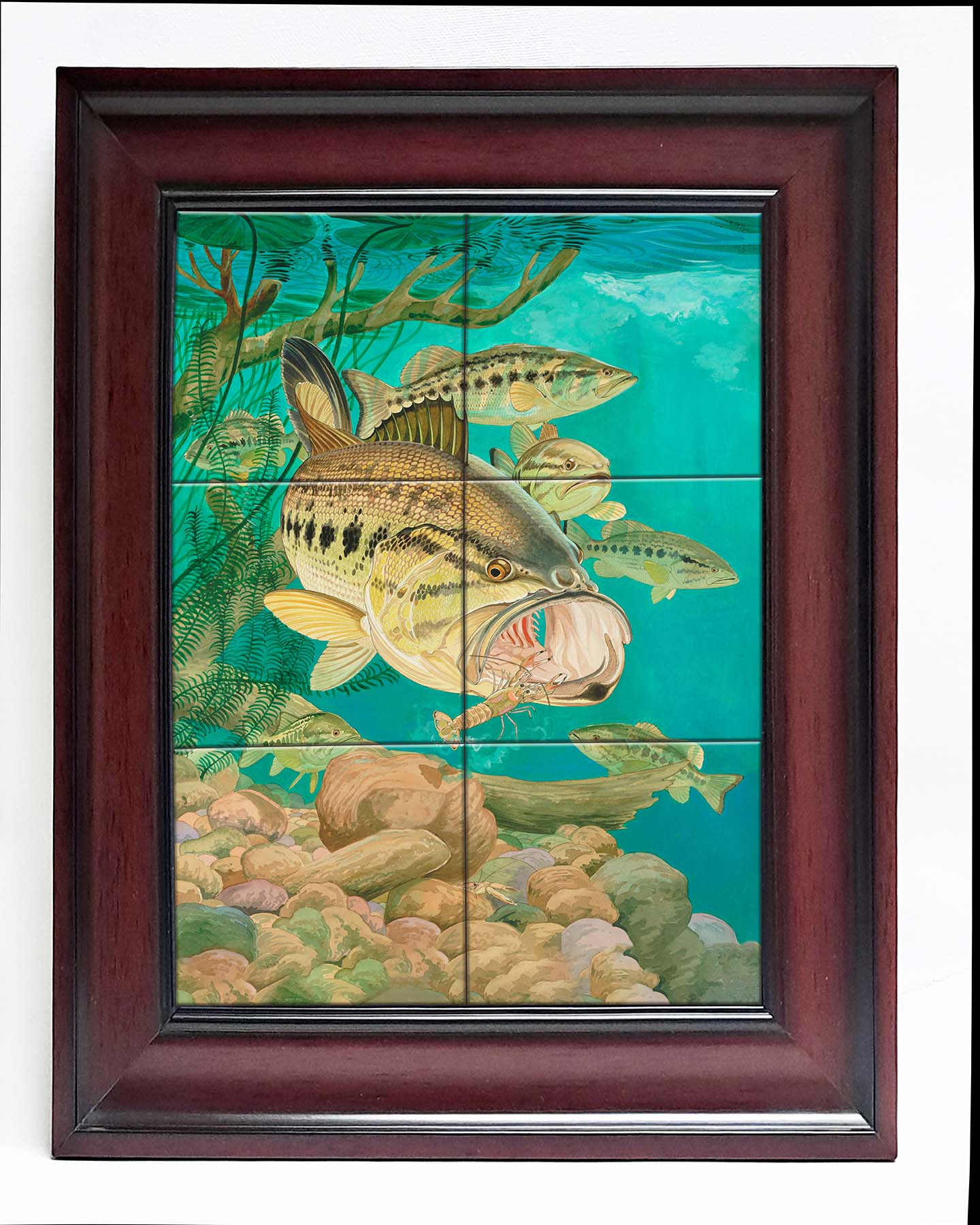 "Largemouth Bass with Crayfish" Tile Art - Image 6