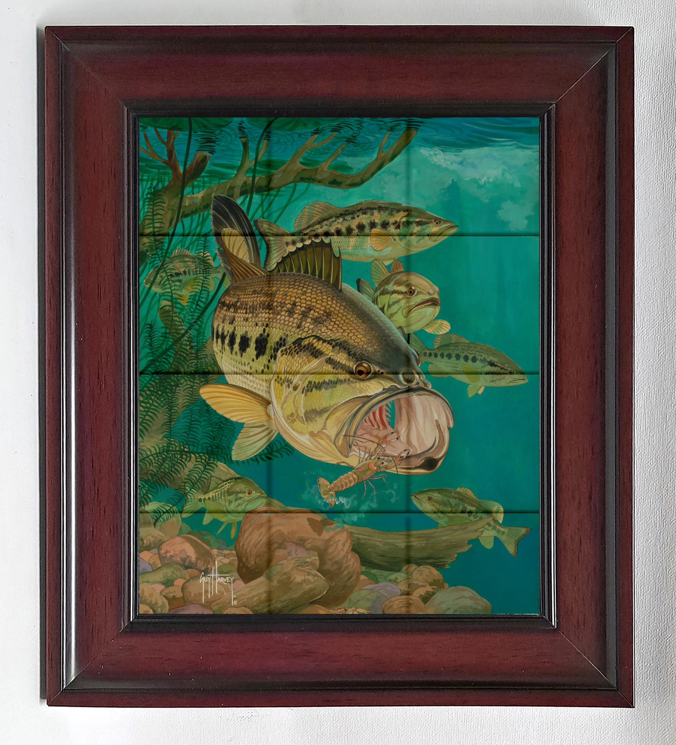 "Largemouth Bass with Crayfish" Tile Art - Image 9