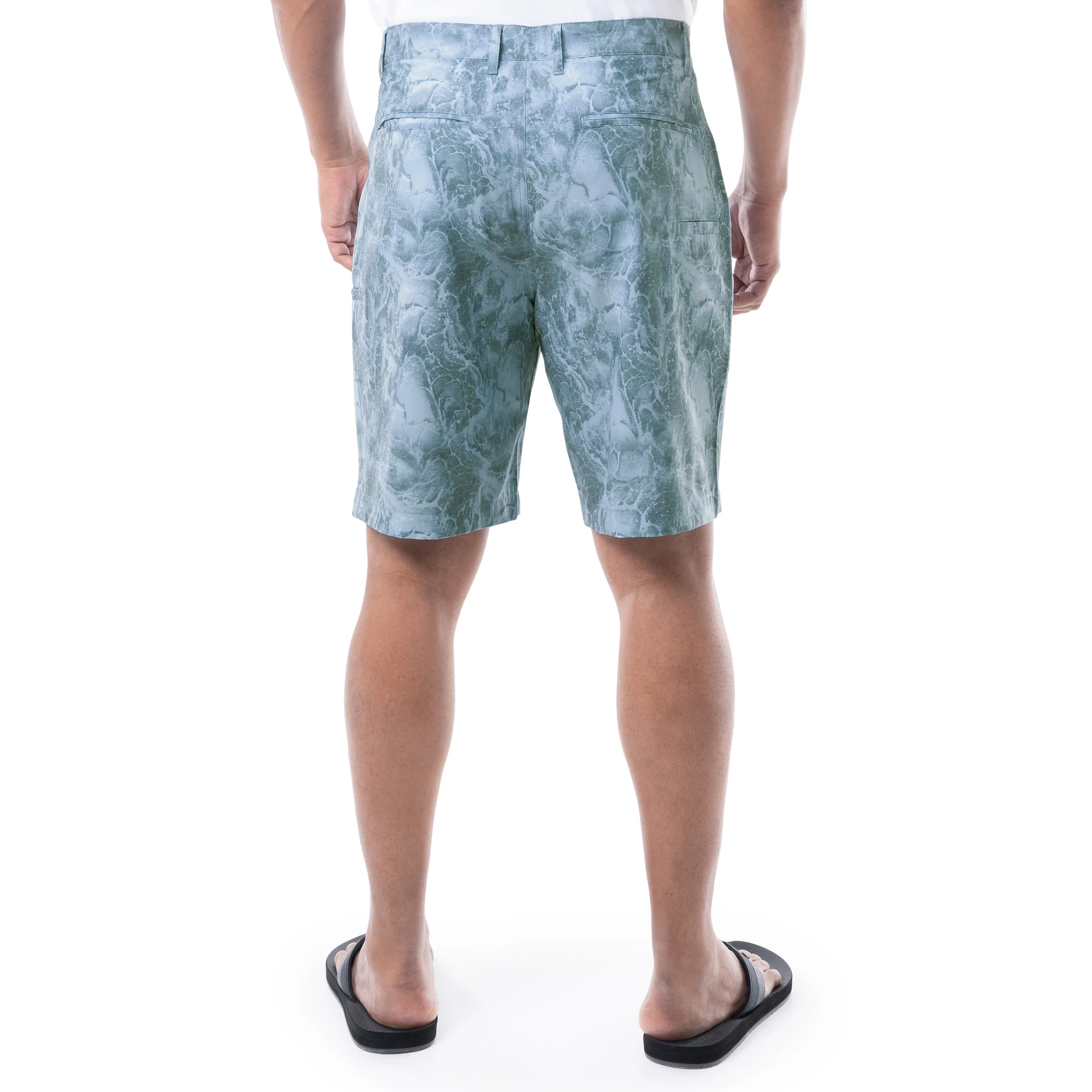 Mens 9" Ocean Blue Printed Hybrid Short - Image 2