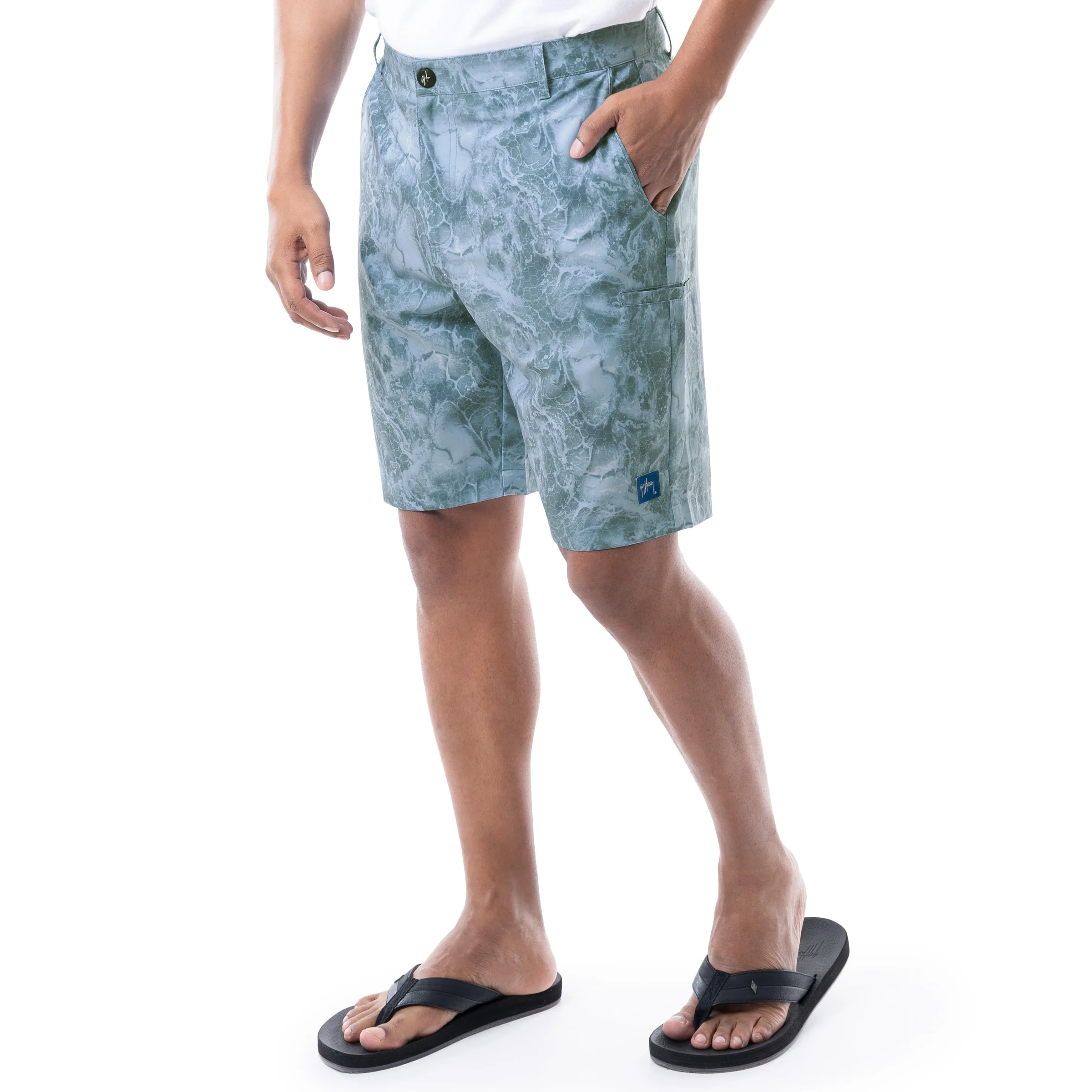 Mens 9" Ocean Blue Printed Hybrid Short - Image 3