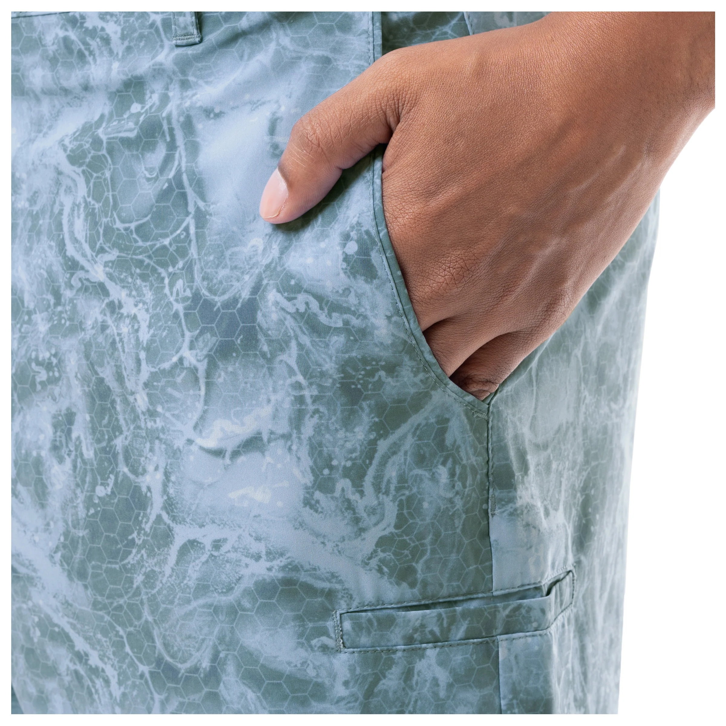Mens 9" Ocean Blue Printed Hybrid Short - Image 4
