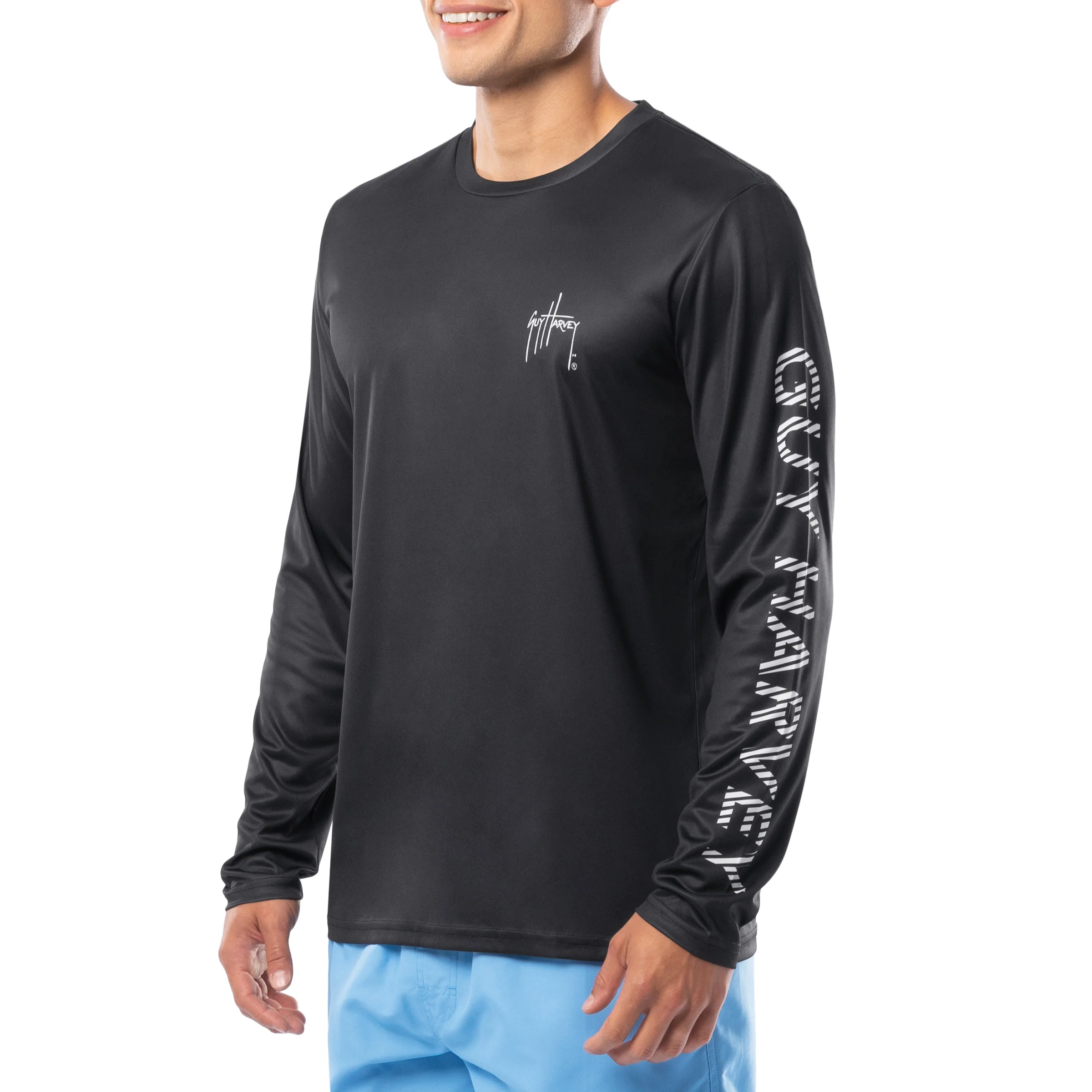 Men's Adrift Black Performance Sun Protection Top - Image 5