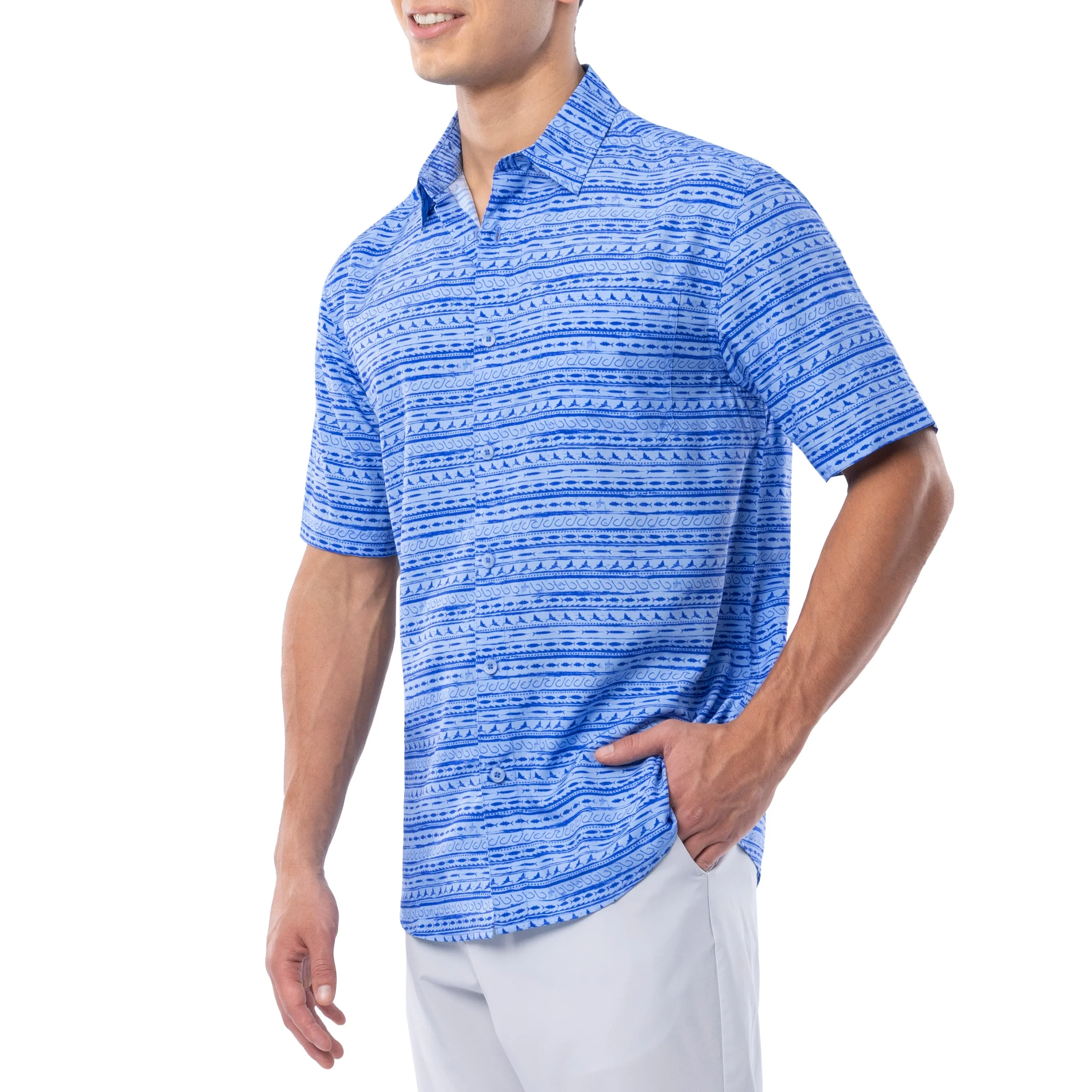 Men's Bait Stripes Performance Fishing Shirt - Image 6