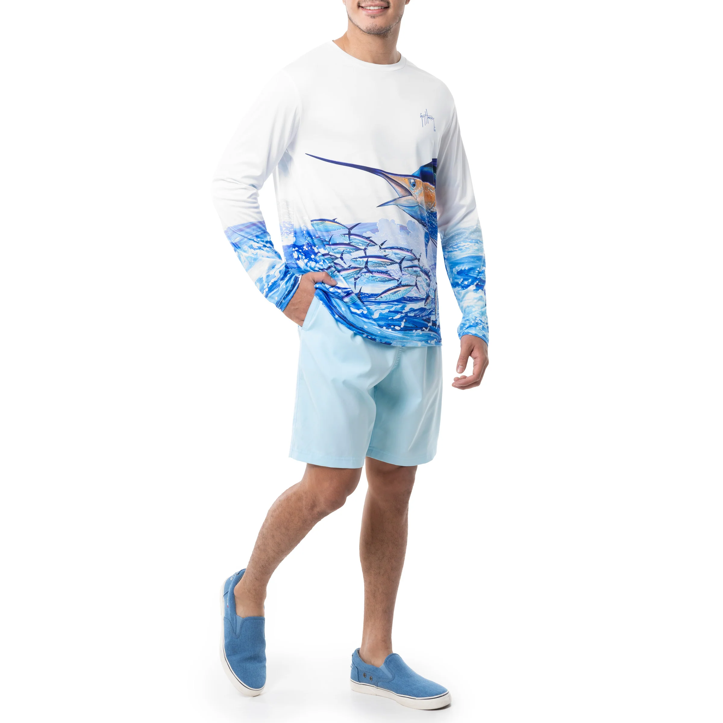 Men's Big Blue Long Sleeve Performance Shirt - Image 6