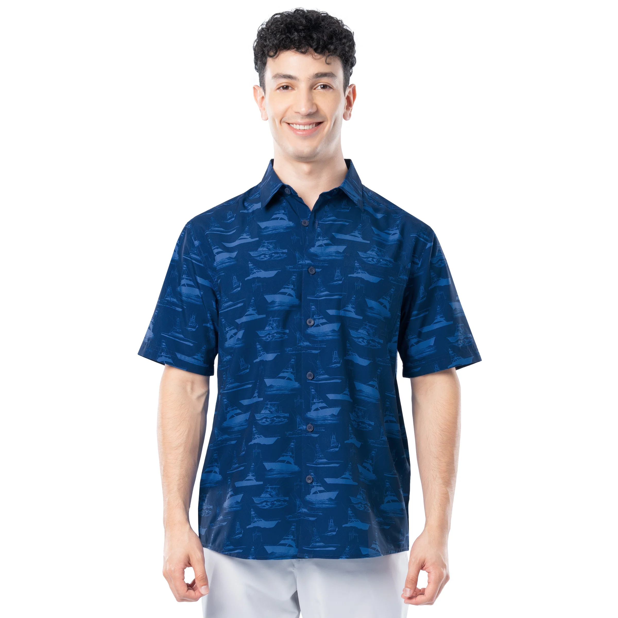 Mariner Fishing Shirt - Boat Sketch