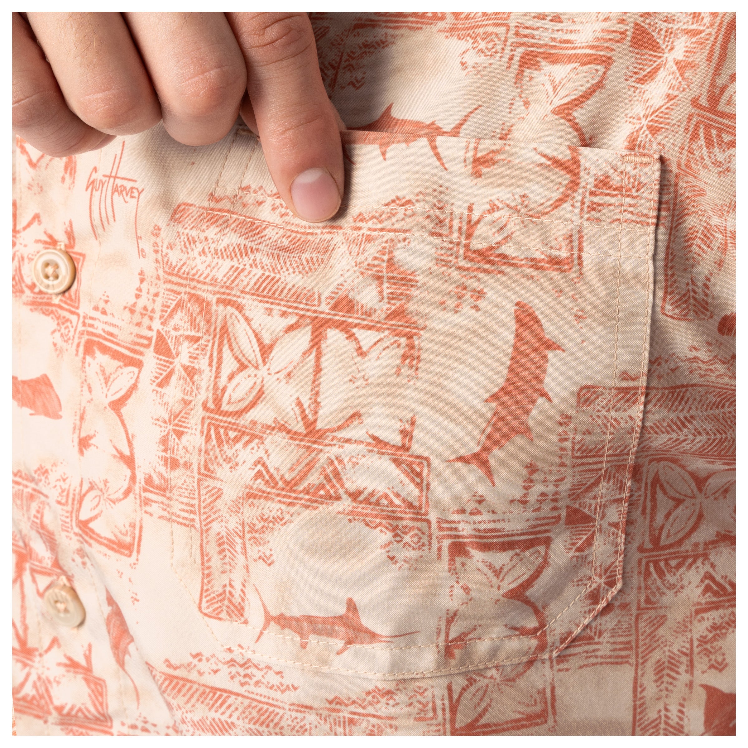 Men's Distress Tapestry Performance Fishing Shirt - Image 6
