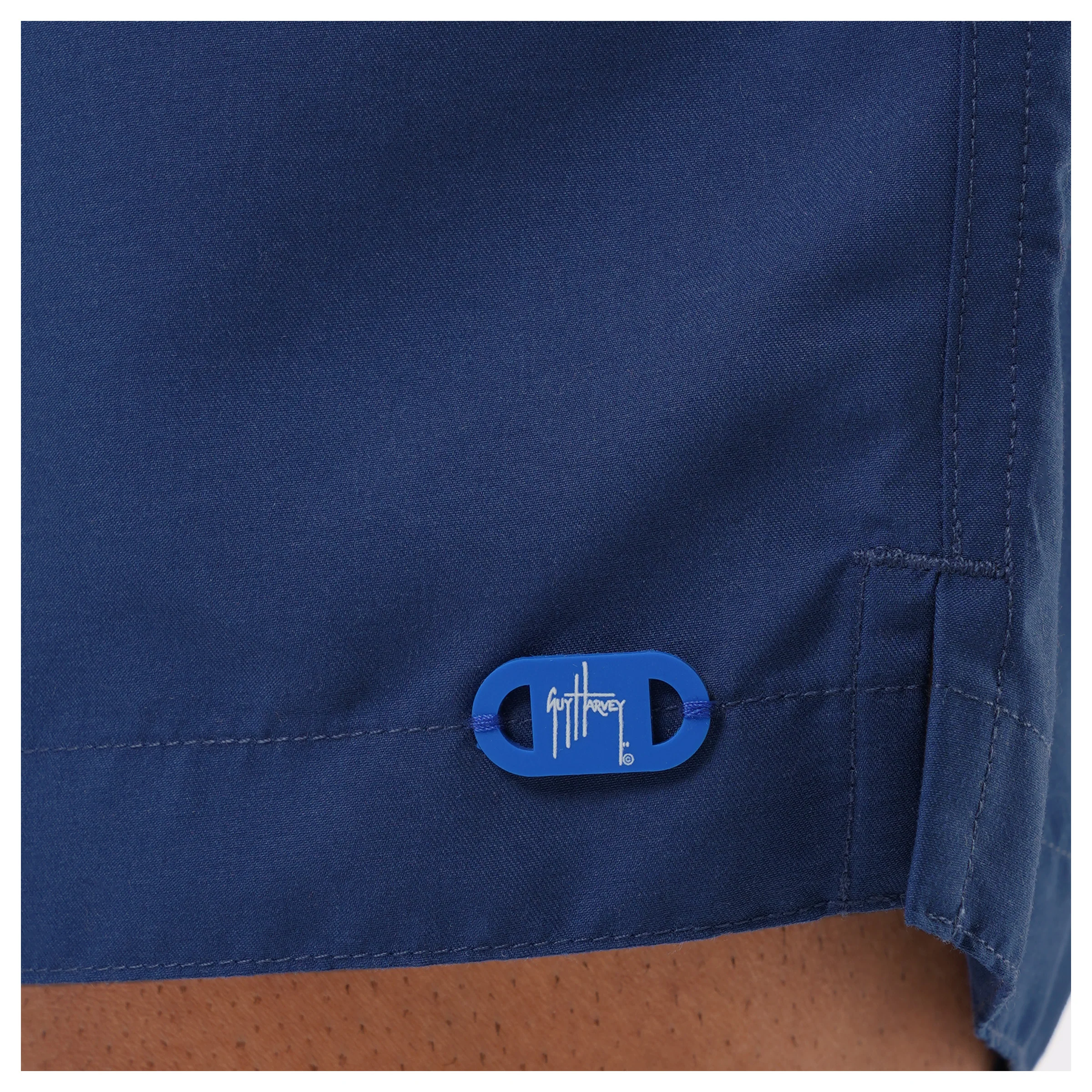 Men's Navy Solid 7" Swim Trunks - Image 6