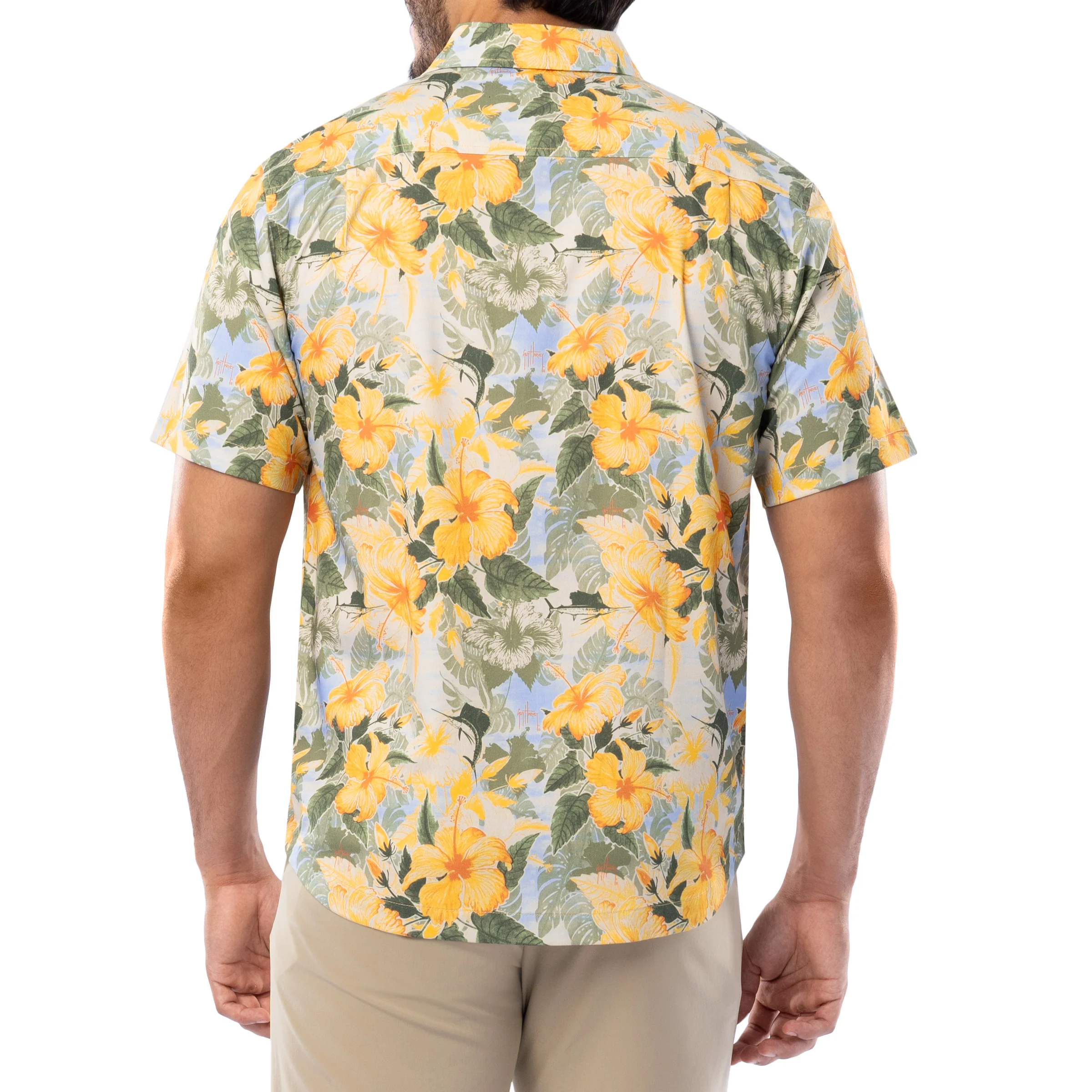 Men's Hibiscus Key Printed Resort Shirt - Image 2