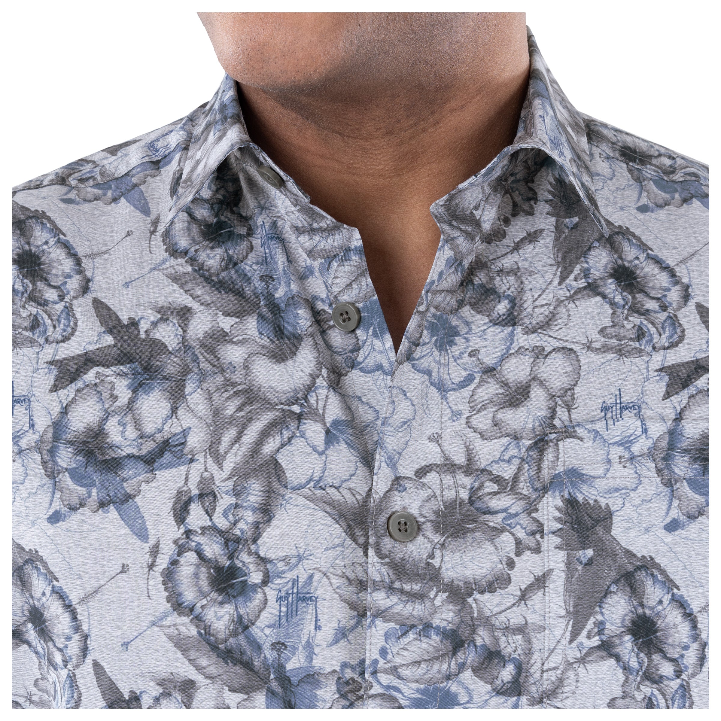 Men's Hibiscus Heather Performance Fishing Shirt - Image 4